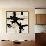 Abstract 1418 Canvas Art 16" x 16" / 40 x 40 cm / Black