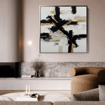 Abstract 1418 Canvas Art 16" x 16" / 40 x 40 cm / Black