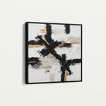 Abstract 1418 Canvas Art 16" x 16" / 40 x 40 cm / Black