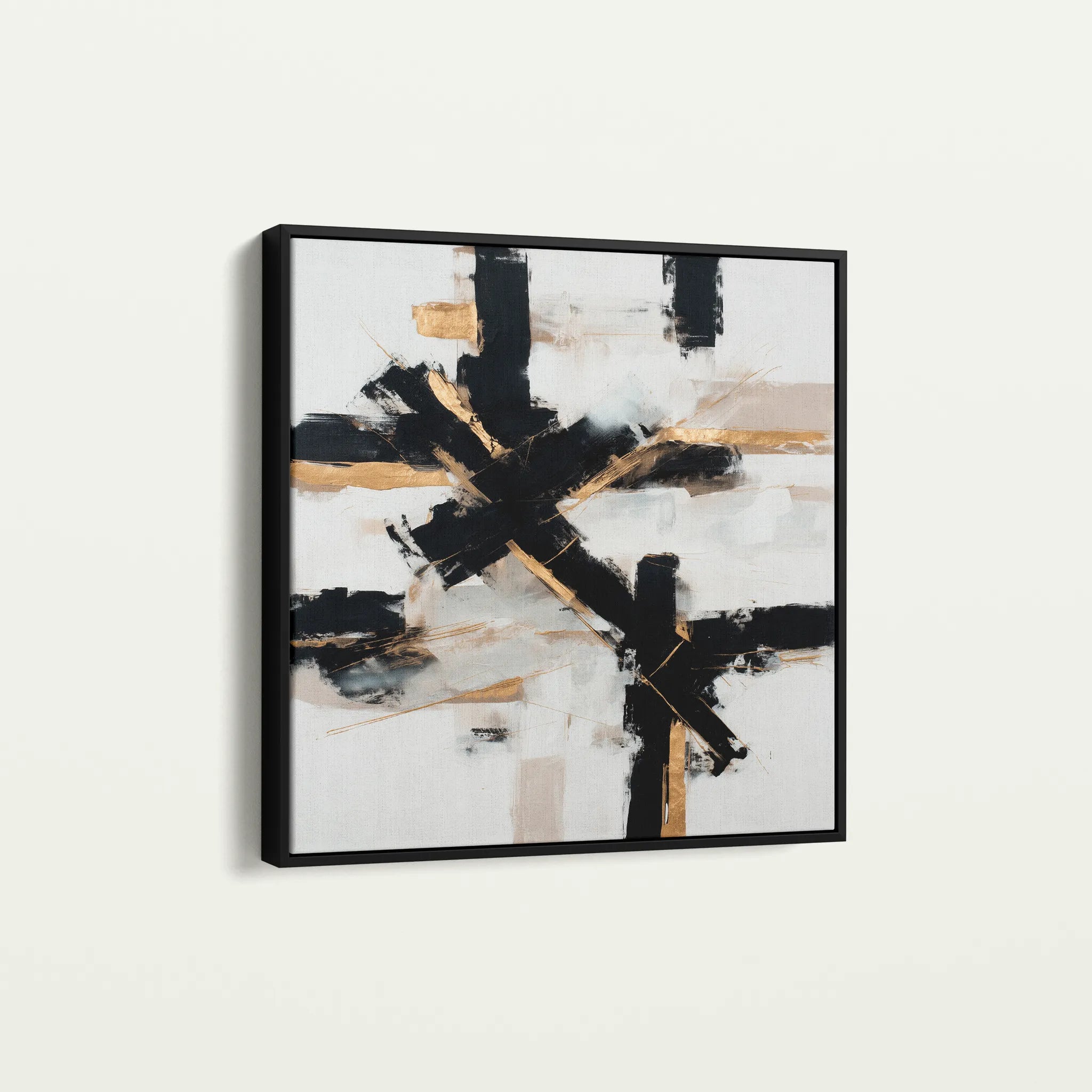 Abstract 1418 Canvas Art 16" x 16" / 40 x 40 cm / Black