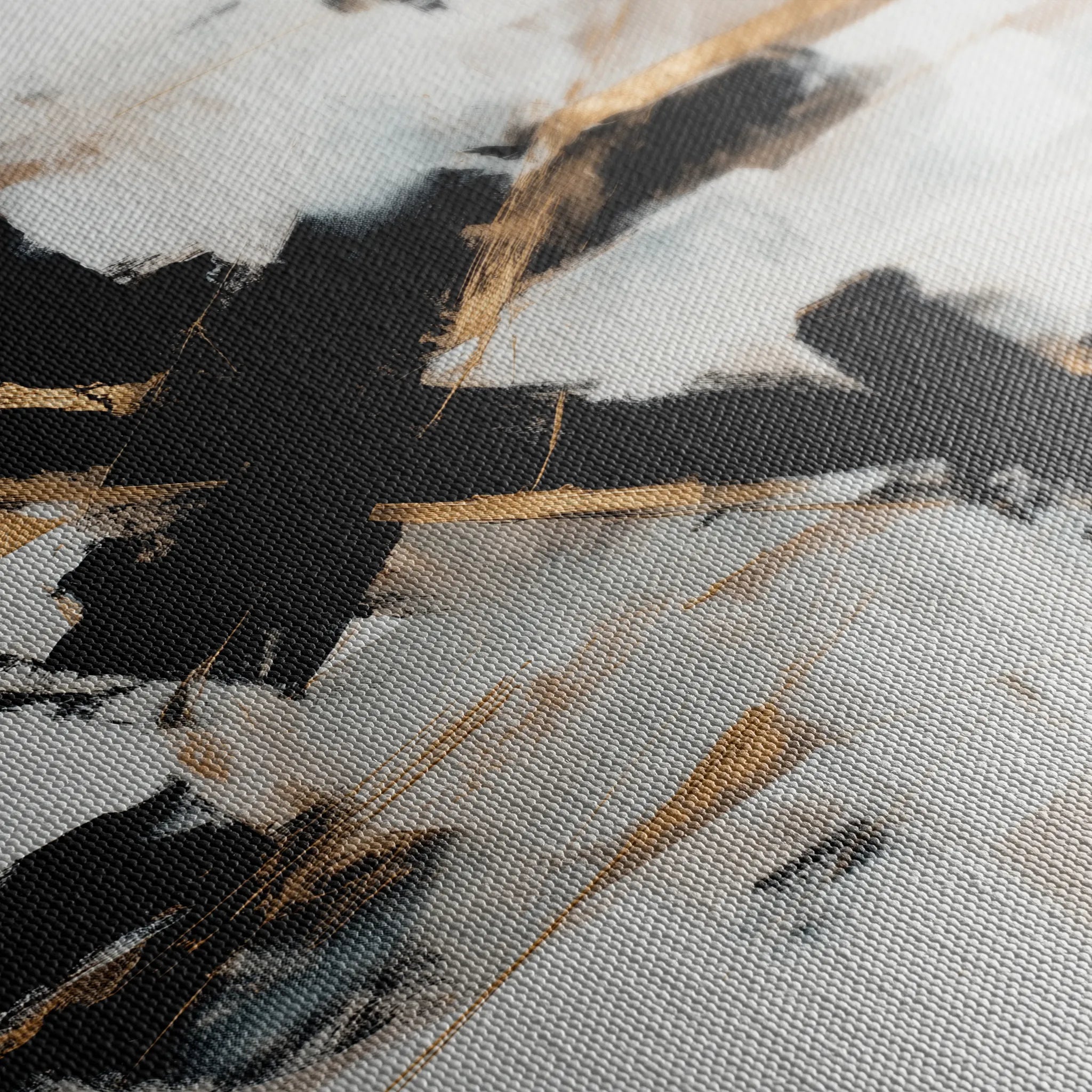 Abstract 1418 Canvas Art 16" x 16" / 40 x 40 cm / Black