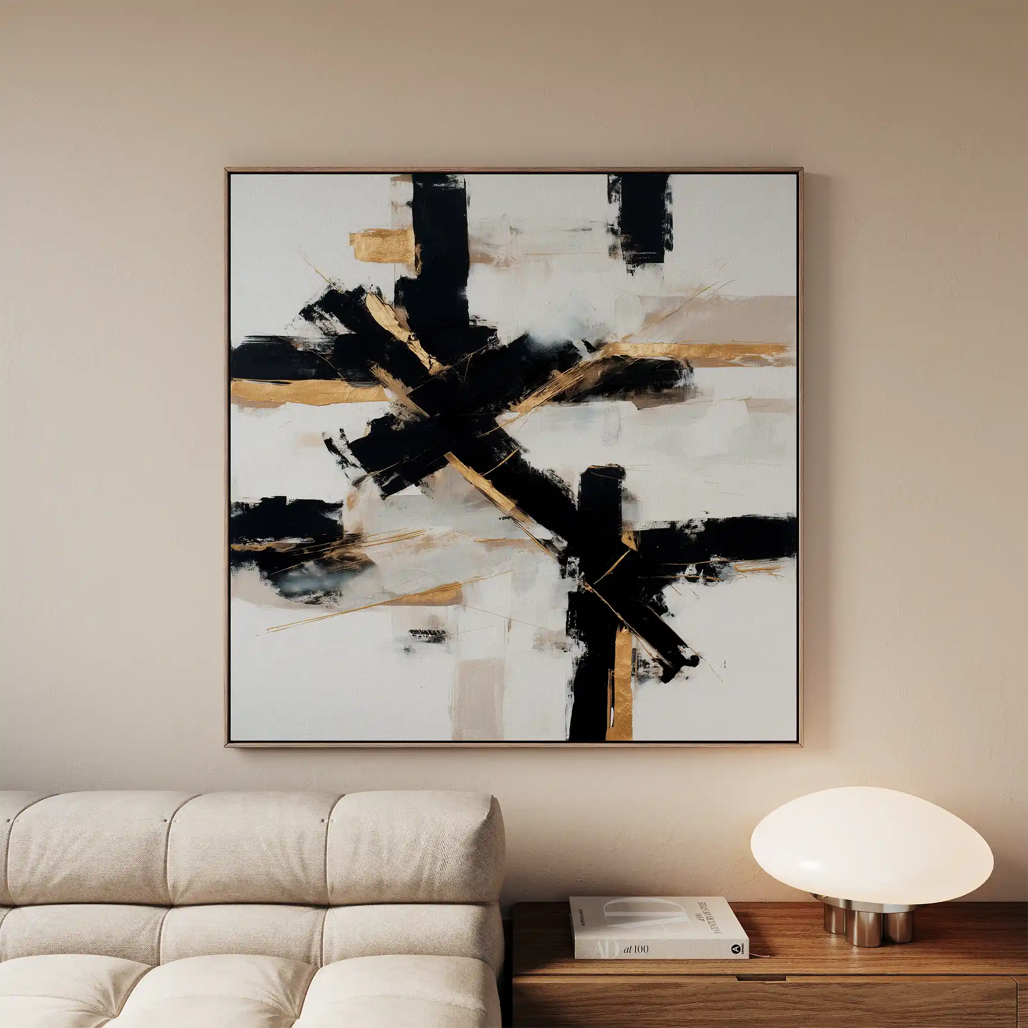 Abstract 1418 Canvas Art 60 x 60 cm / Black