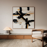 Abstract 1418 Canvas Art 60 x 60 cm / Black