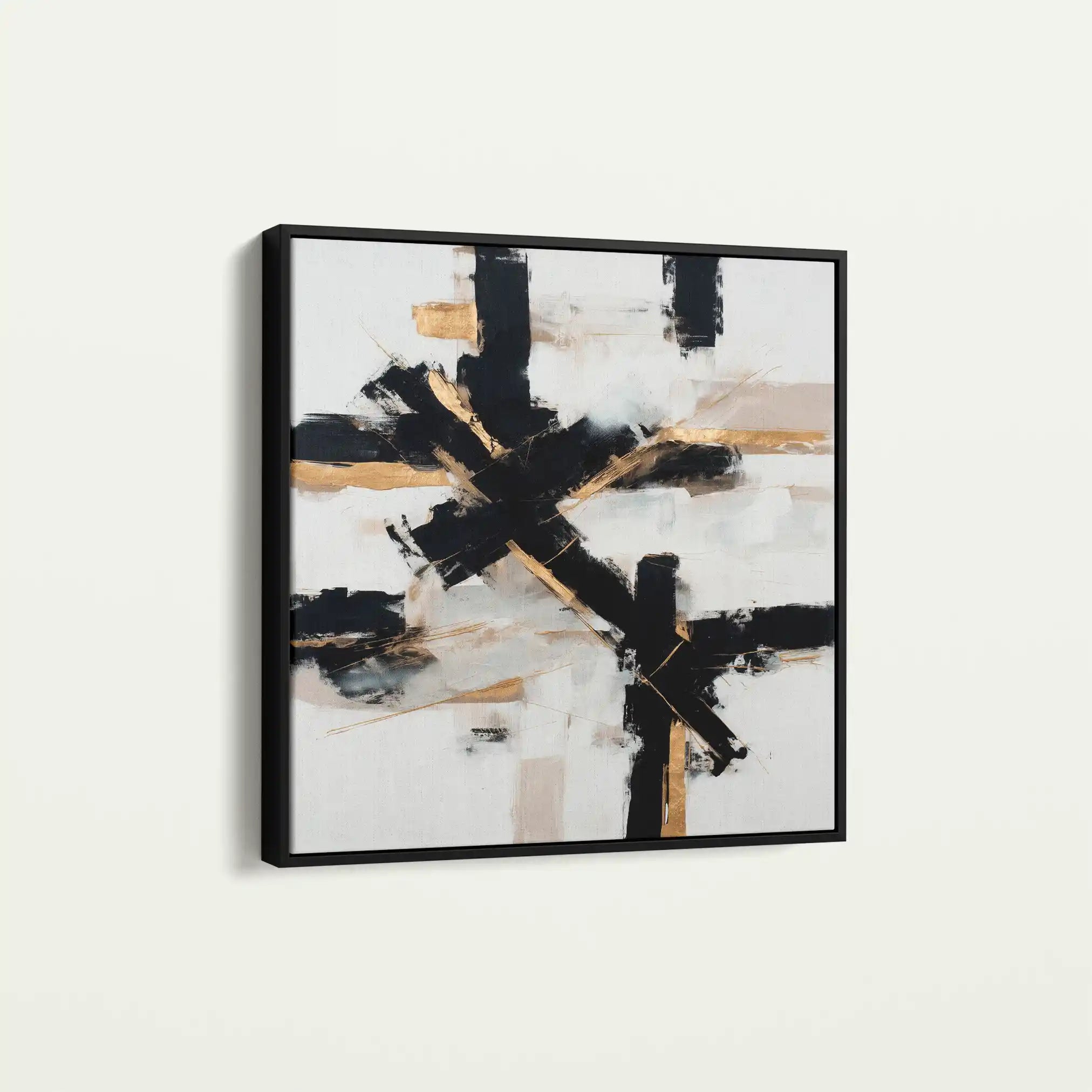 Abstract 1418 Canvas Art 60 x 60 cm / Black