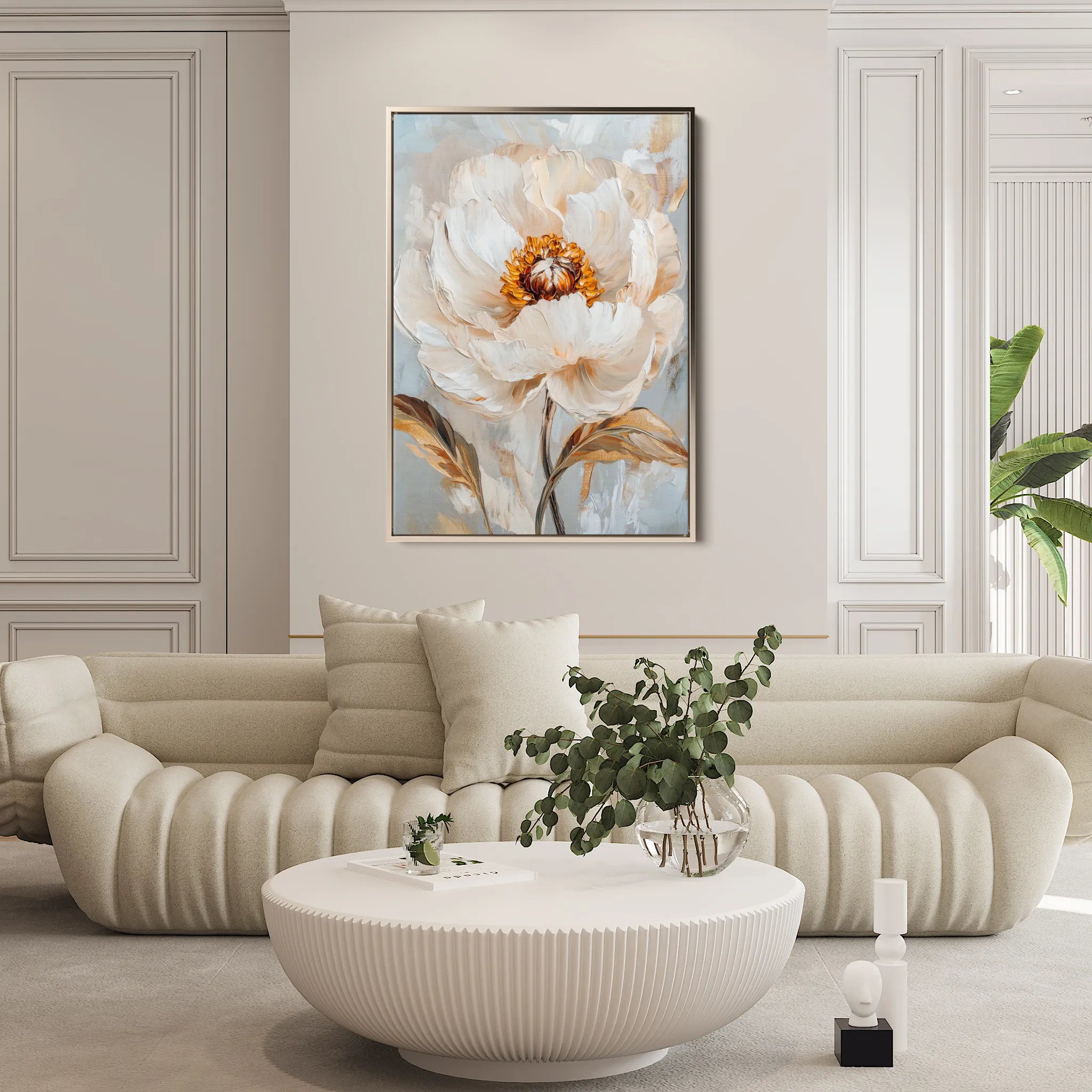 Floral 1418 Canvas Art 18" x 24" / 45 x 60 cm / Black