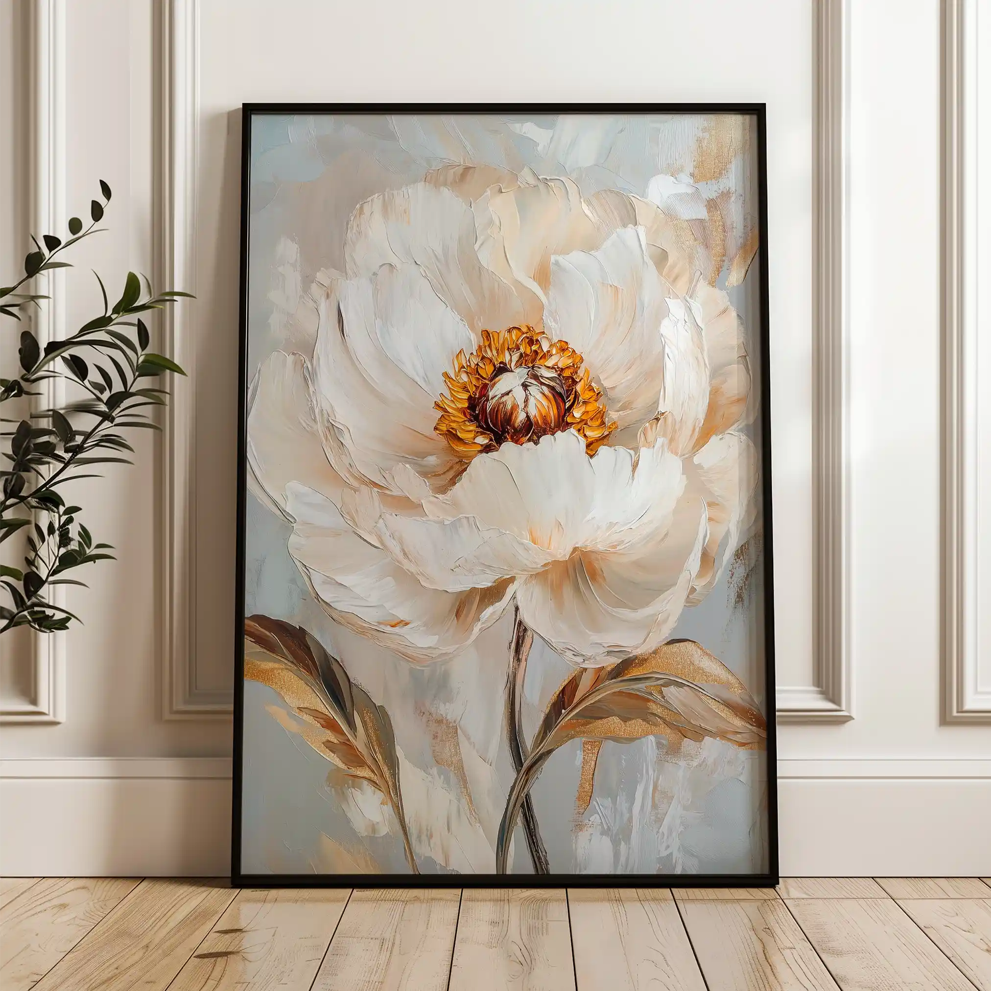 Floral 1418 Canvas Art 60 x 40 cm / Black