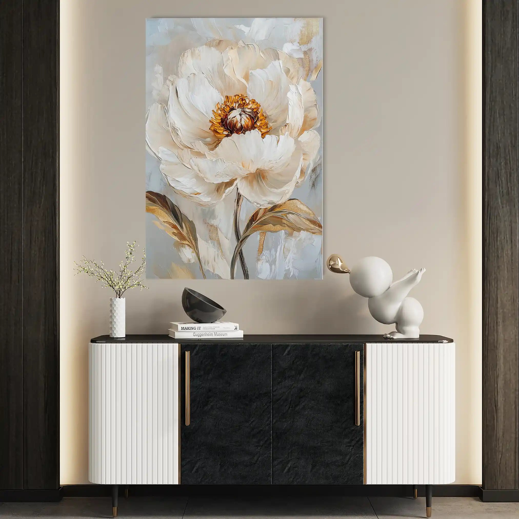 Floral 1418 Canvas Art 60 x 40 cm / Black