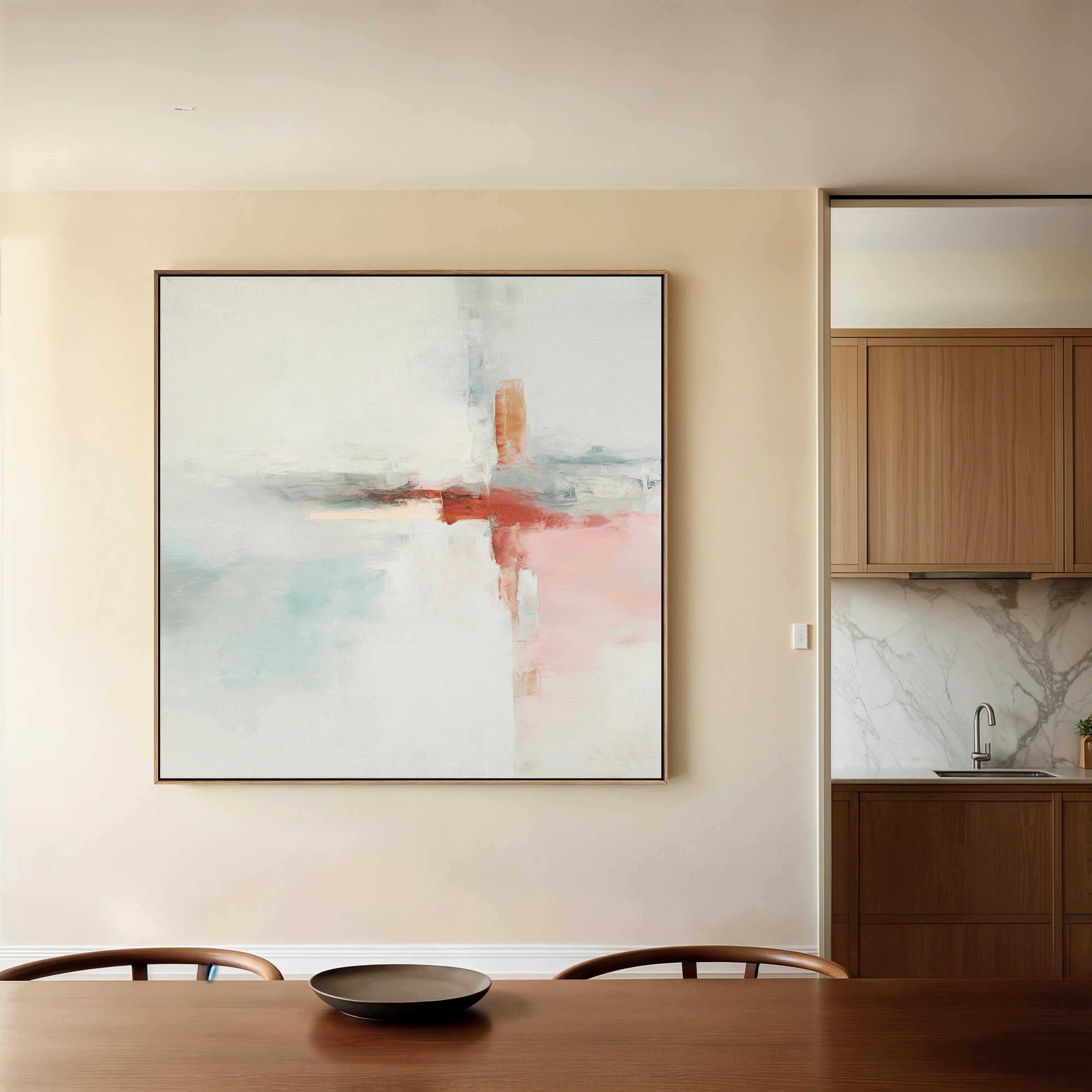 Abstract 1419 Canvas Art 16" x 16" / 40 x 40 cm / Black