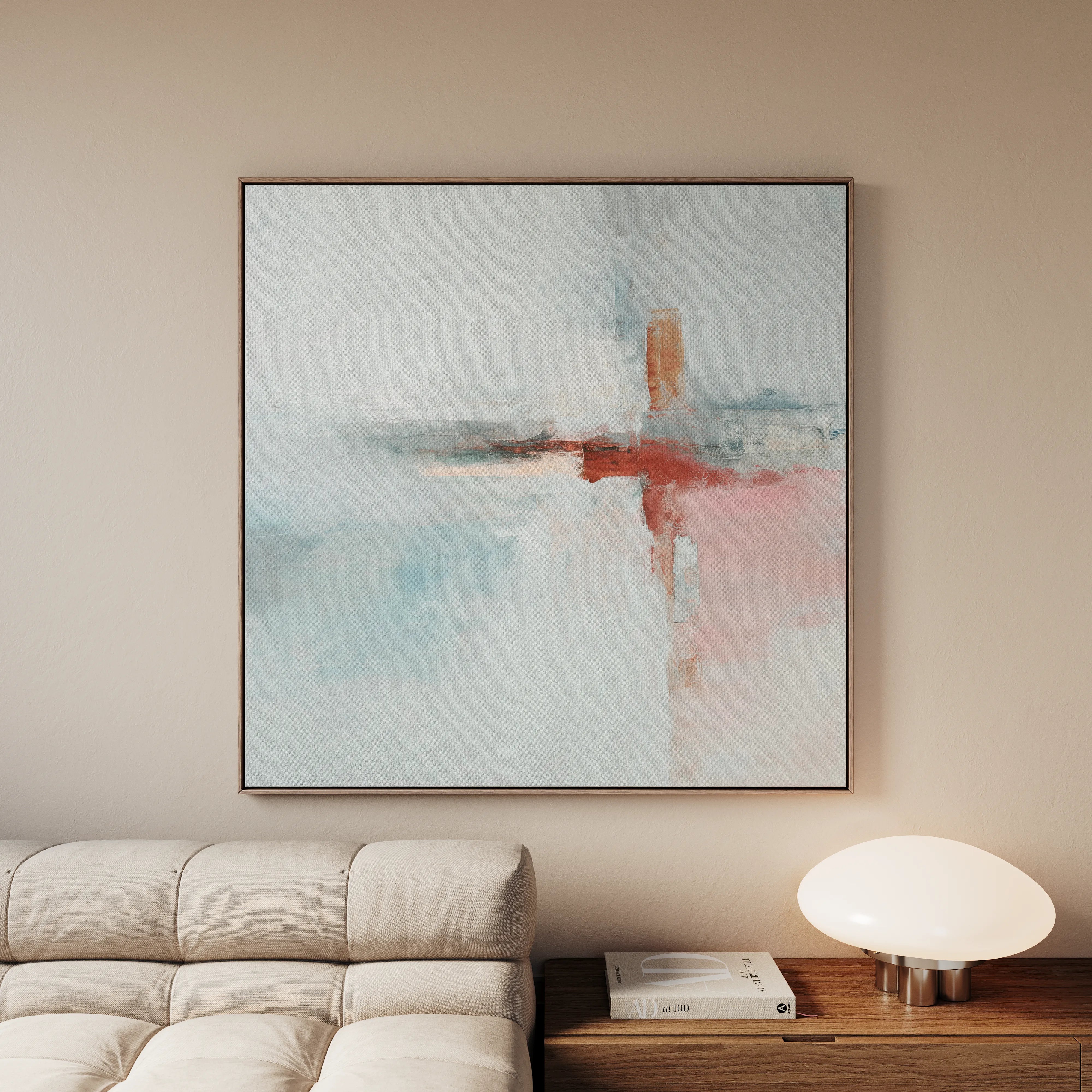 Abstract 1419 Canvas Art 16" x 16" / 40 x 40 cm / Black