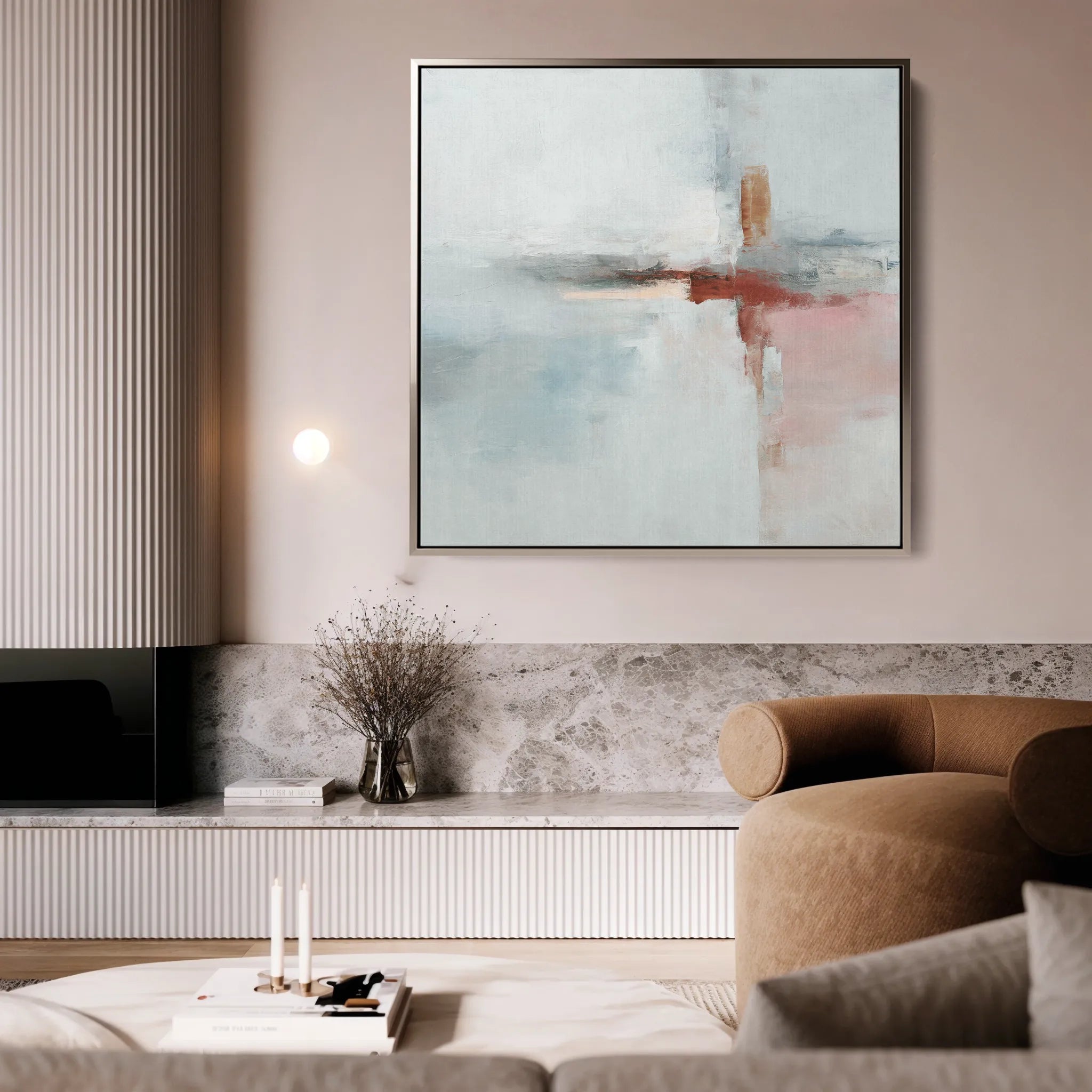 Abstract 1419 Canvas Art 16" x 16" / 40 x 40 cm / Black