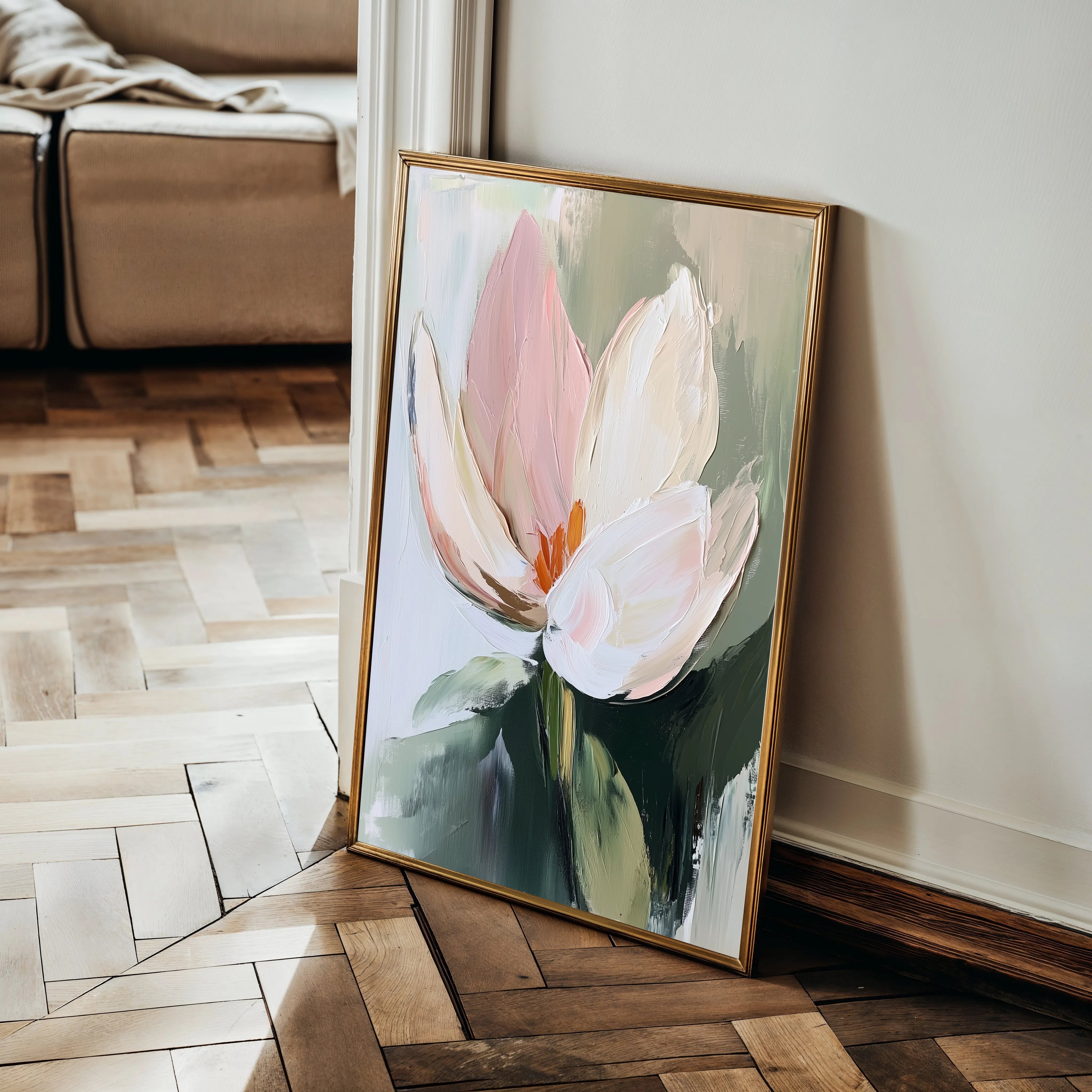 Floral 1419 Canvas Art 18" x 24" / 45 x 60 cm / Black