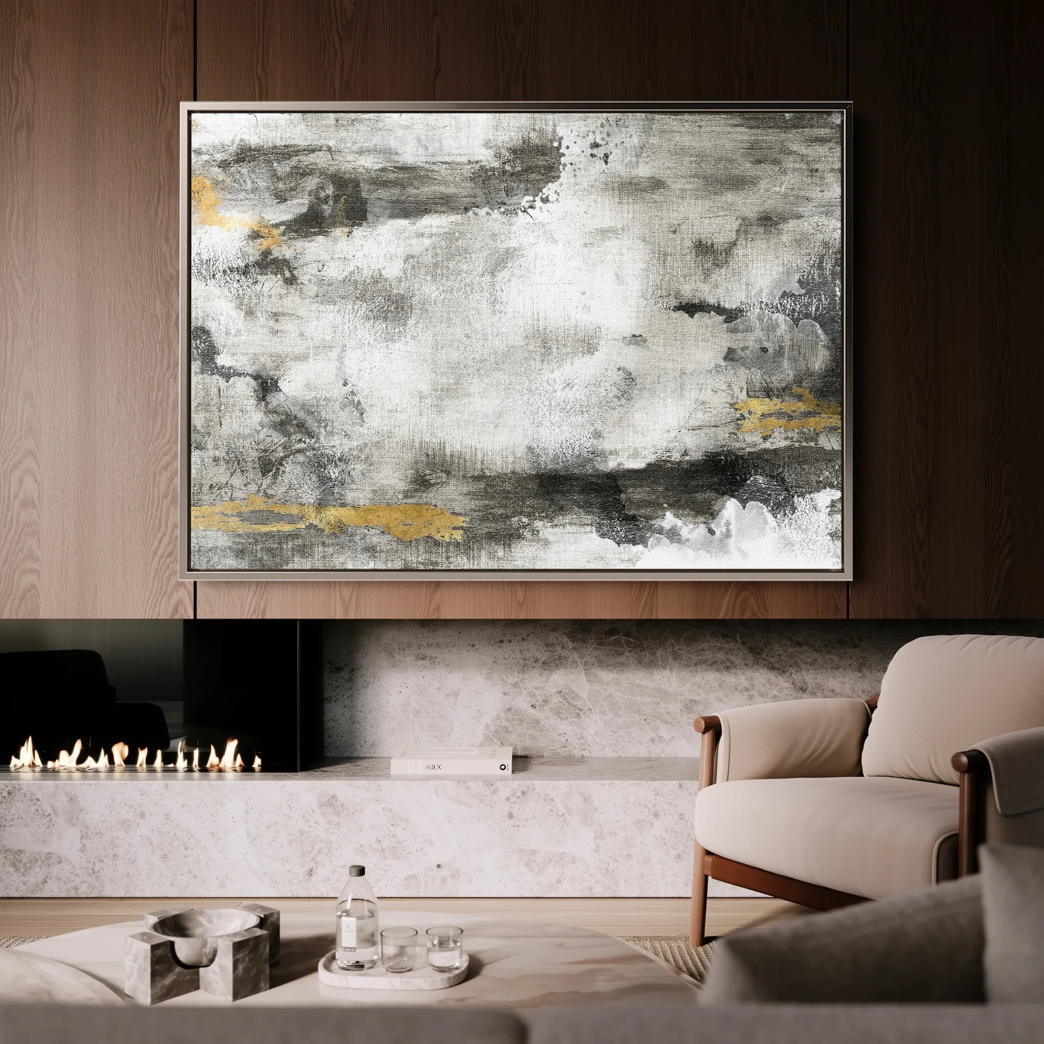 Abstract 142 Canvas Art 18" x 24" / 45 x 60 cm / Black