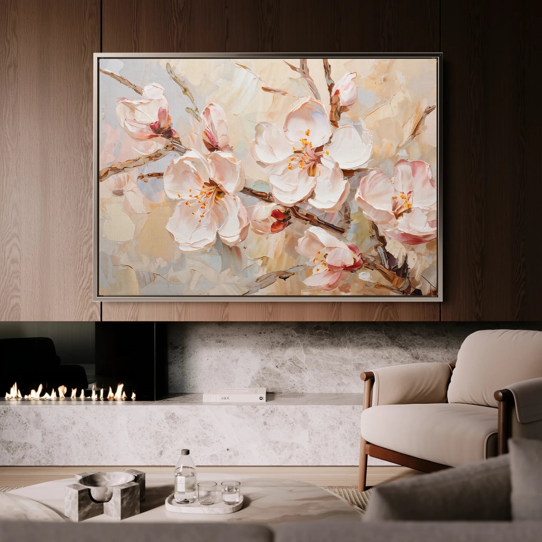 Floral 142 Canvas Art 18" x 24" / 45 x 60 cm / Black
