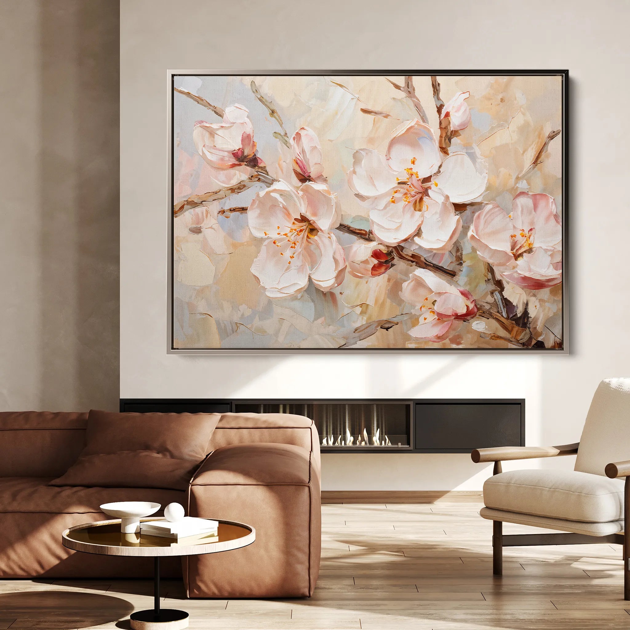 Floral 142 Canvas Art 18" x 24" / 45 x 60 cm / Black