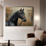 Horses 142 Canvas Art 18" x 24" / 45 x 60 cm / Black