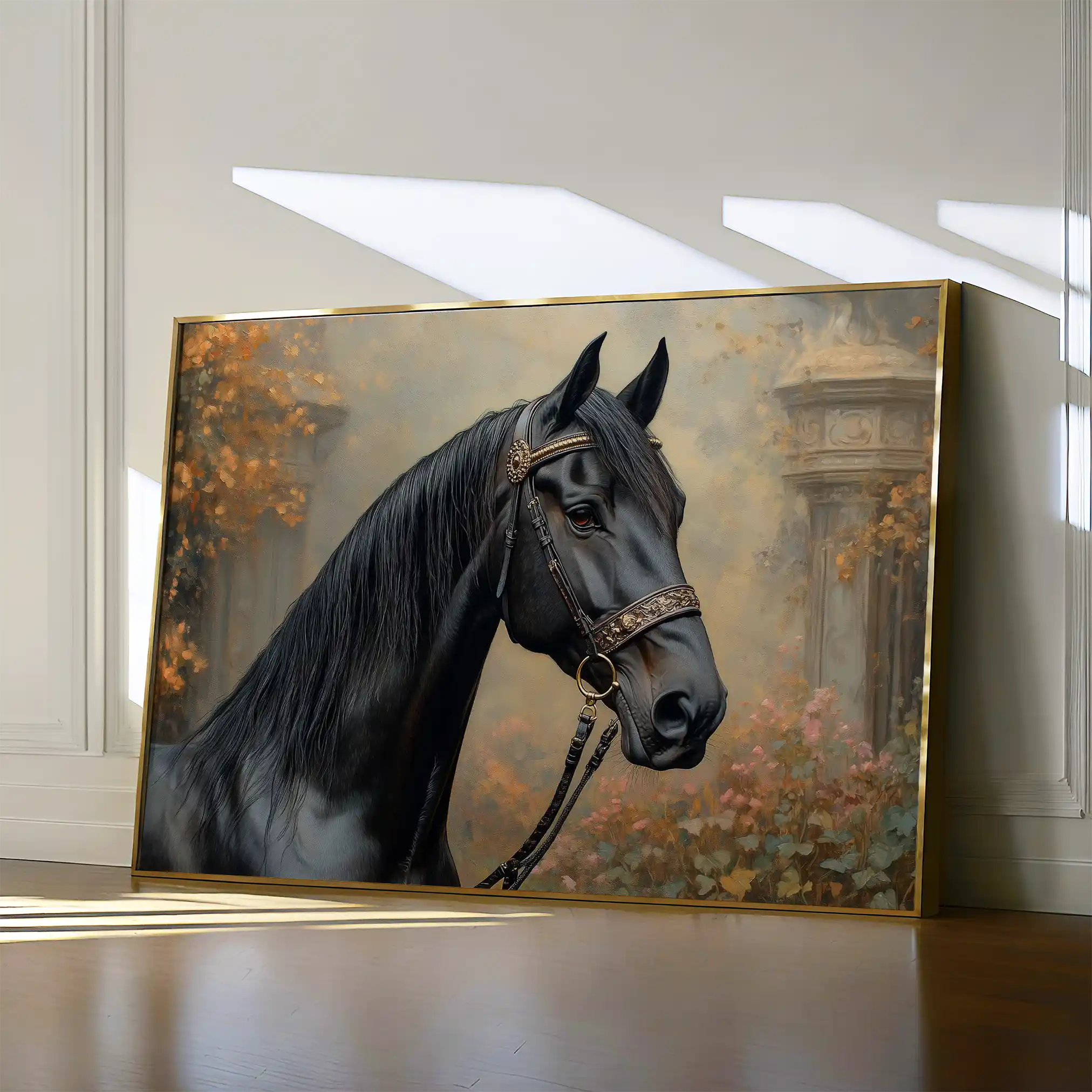 Horses 142 Canvas Art 60 x 40 cm / Black