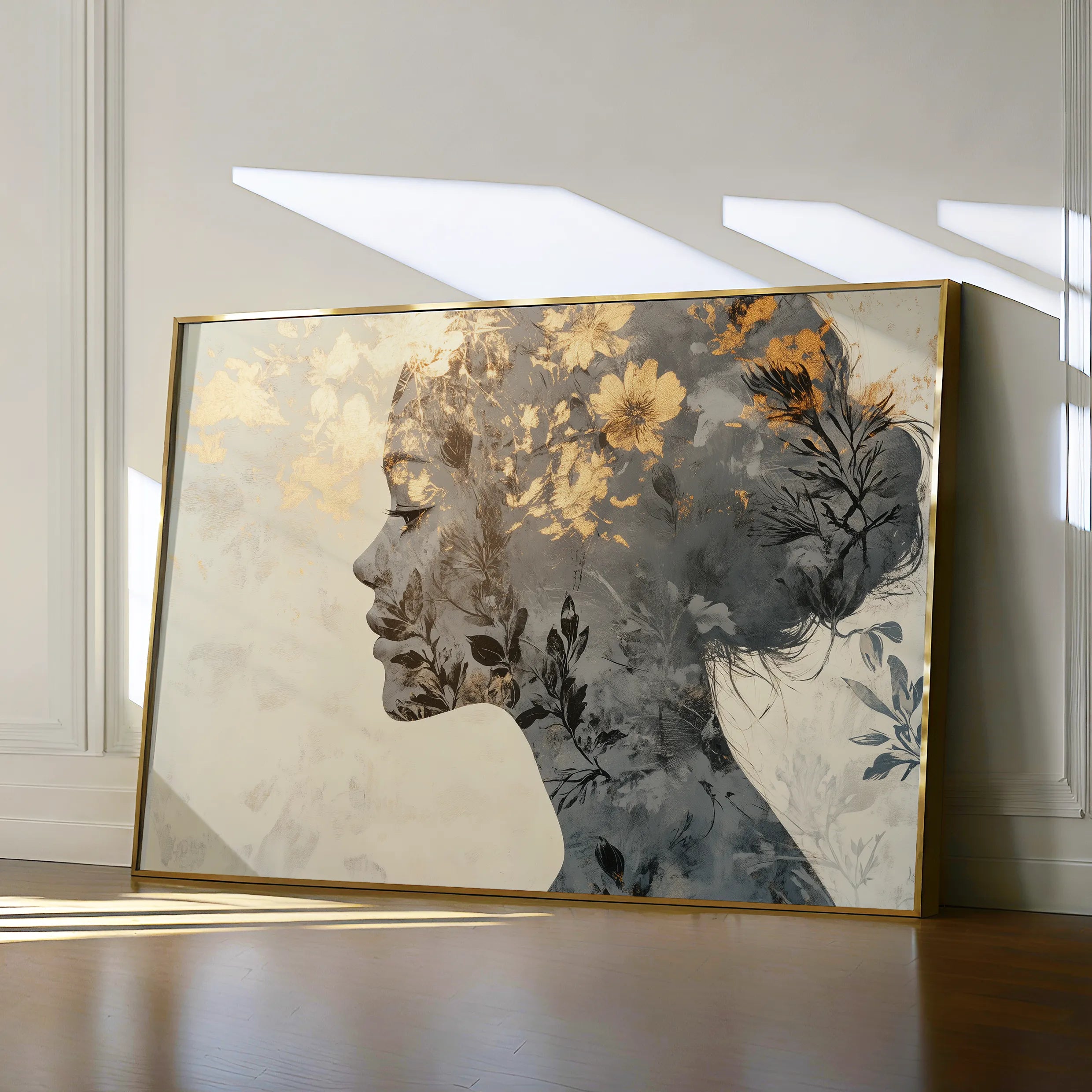 Portrait 142 Canvas Art 18" x 24" / 45 x 60 cm / Black