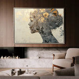 Portrait 142 Canvas Art 18" x 24" / 45 x 60 cm / Black