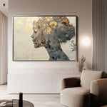 Portrait 142 Canvas Art 18" x 24" / 45 x 60 cm / Black