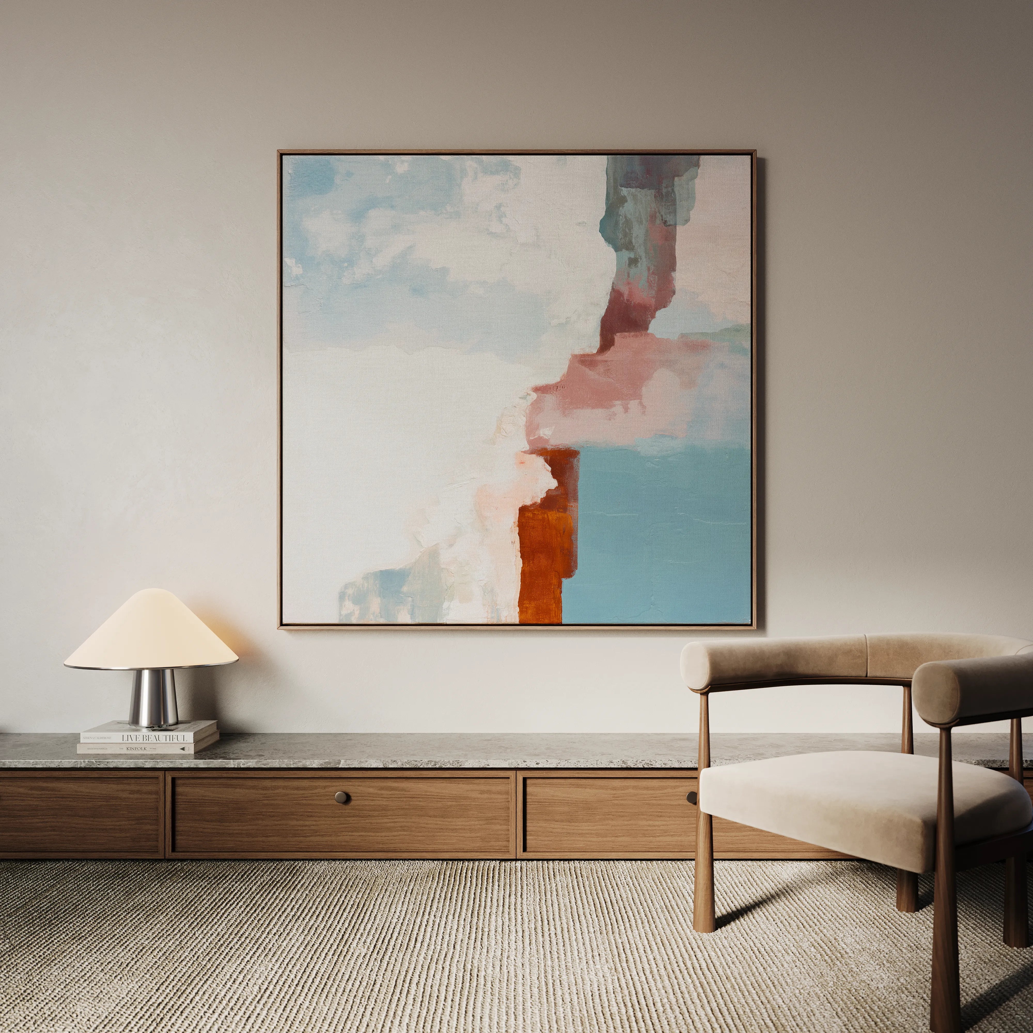 Abstract 1420 Canvas Art 16" x 16" / 40 x 40 cm / Black