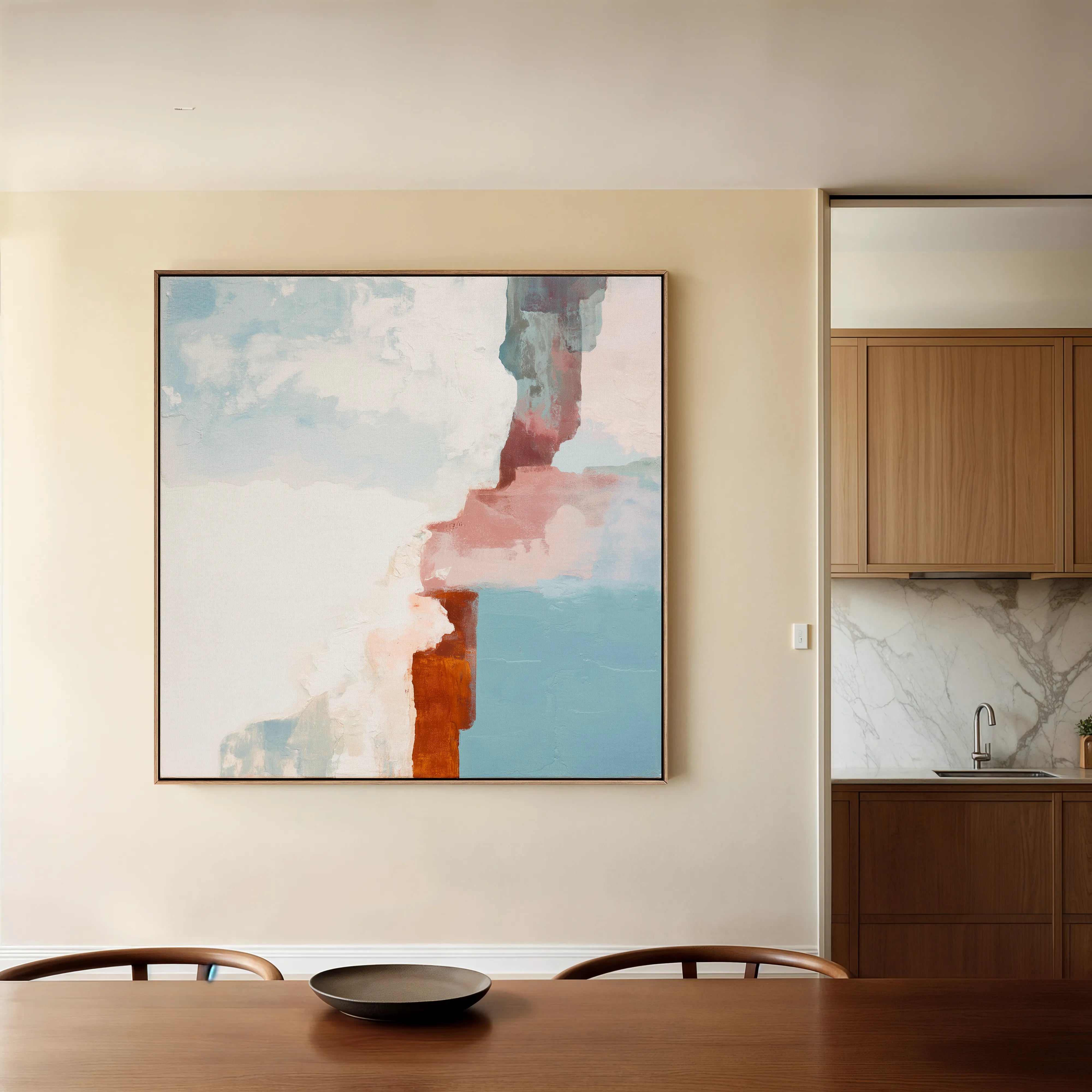 Abstract 1420 Canvas Art 16" x 16" / 40 x 40 cm / Black