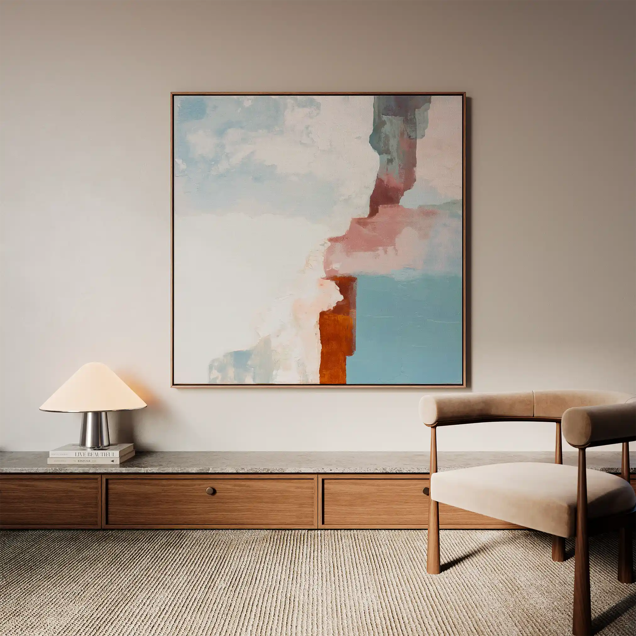 Abstract 1420 Canvas Art 60 x 60 cm / Black