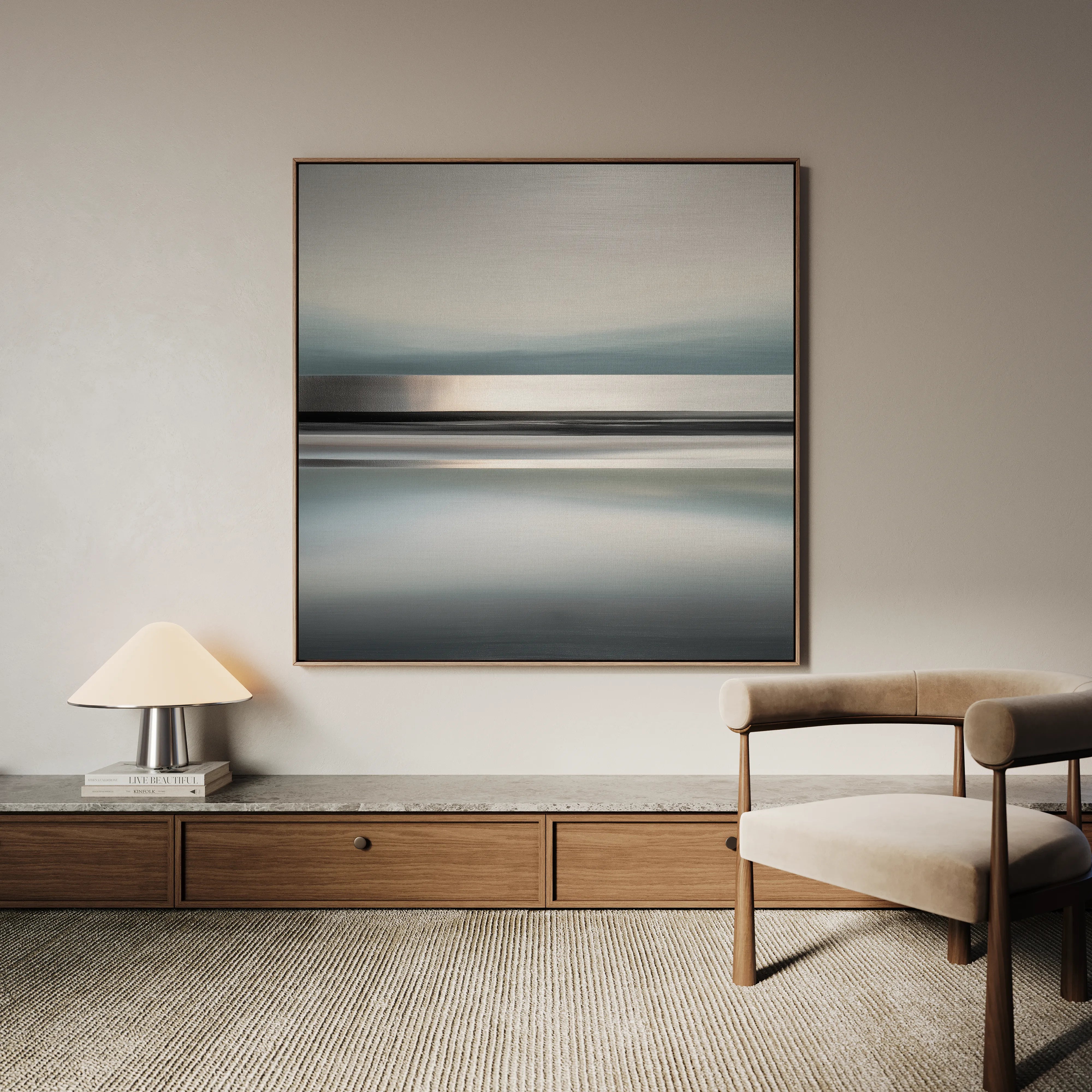 Abstract 1421 Canvas Art 16" x 16" / 40 x 40 cm / Black