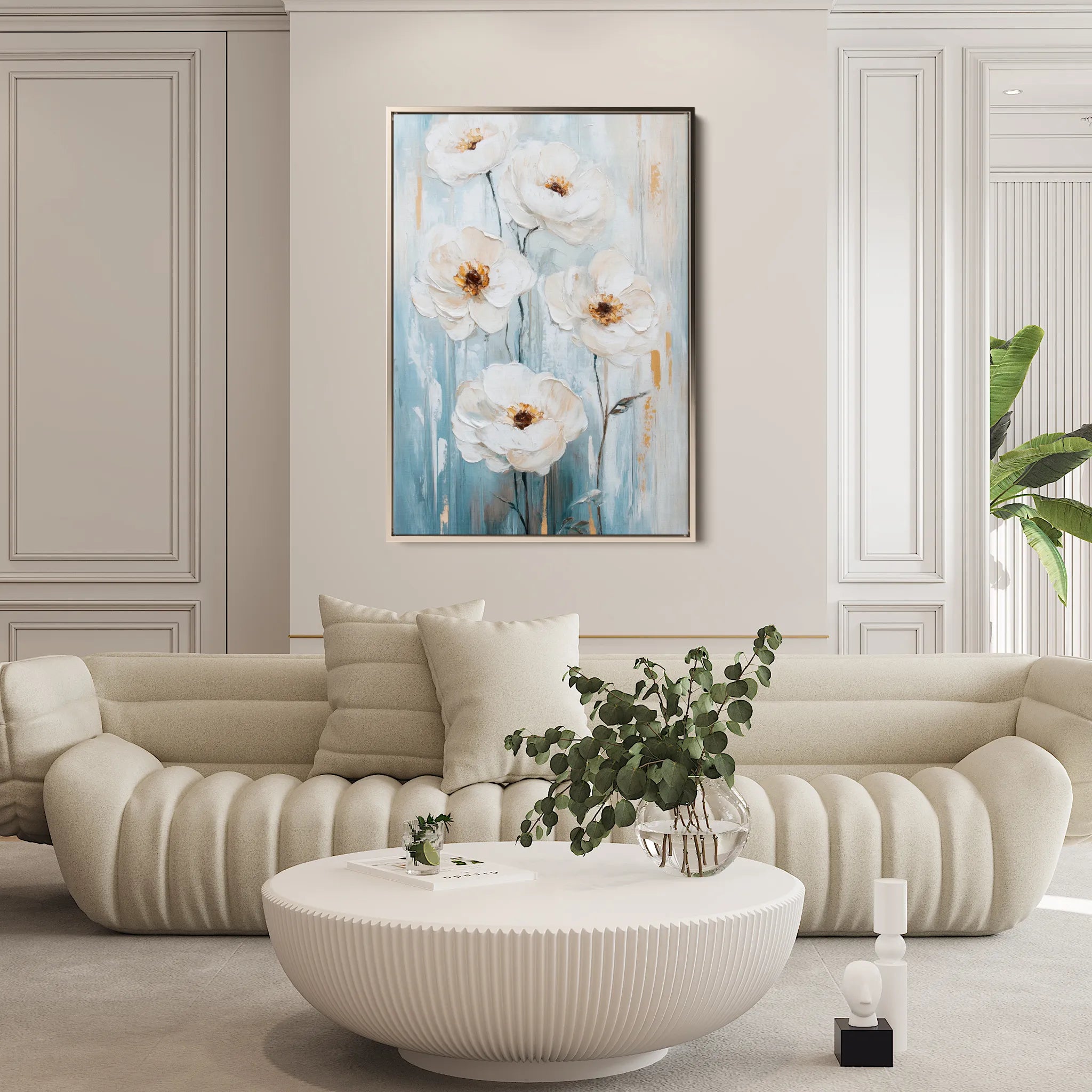 Floral 1421 Canvas Art 18" x 24" / 45 x 60 cm / Black