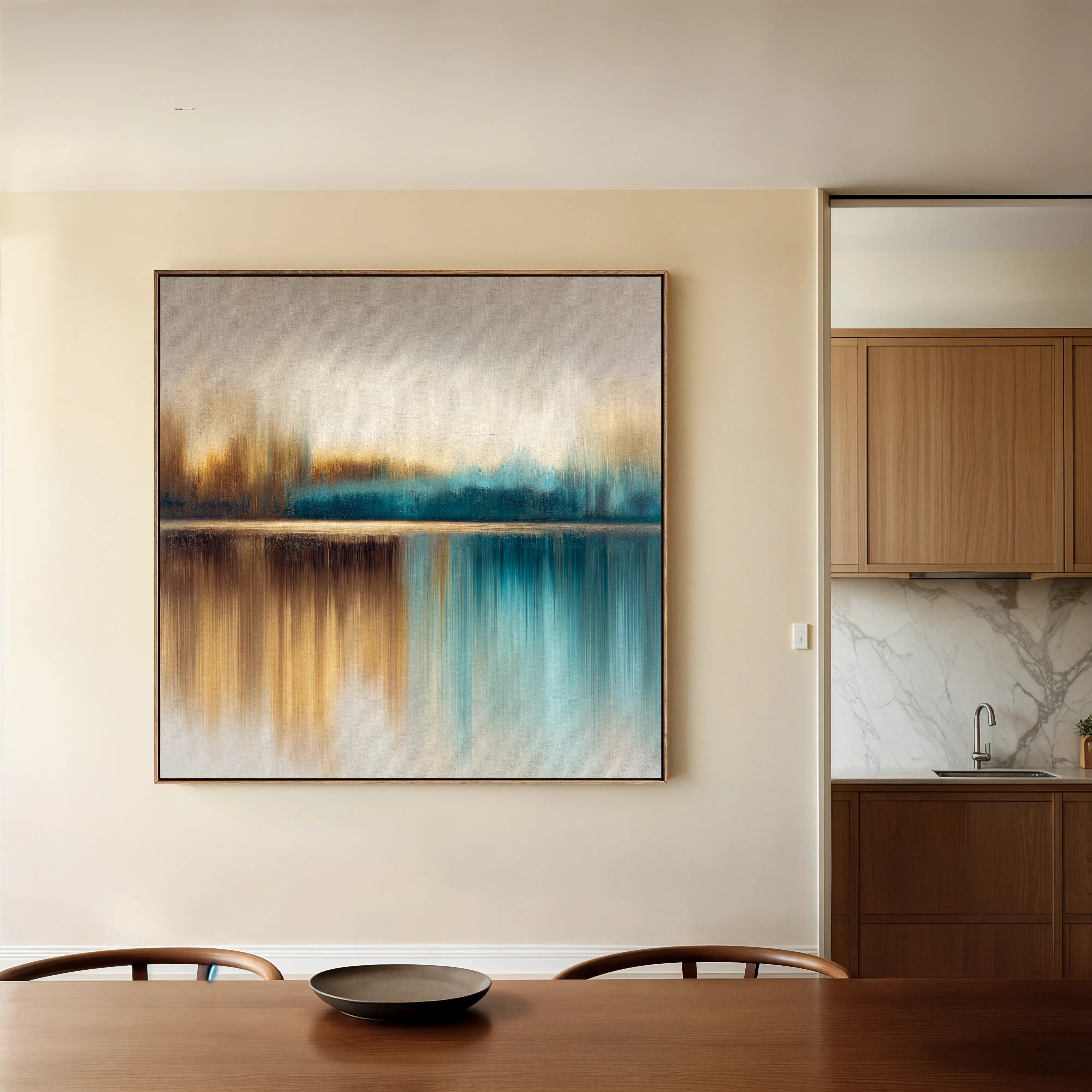 Abstract 1422 Canvas Art 16" x 16" / 40 x 40 cm / Black