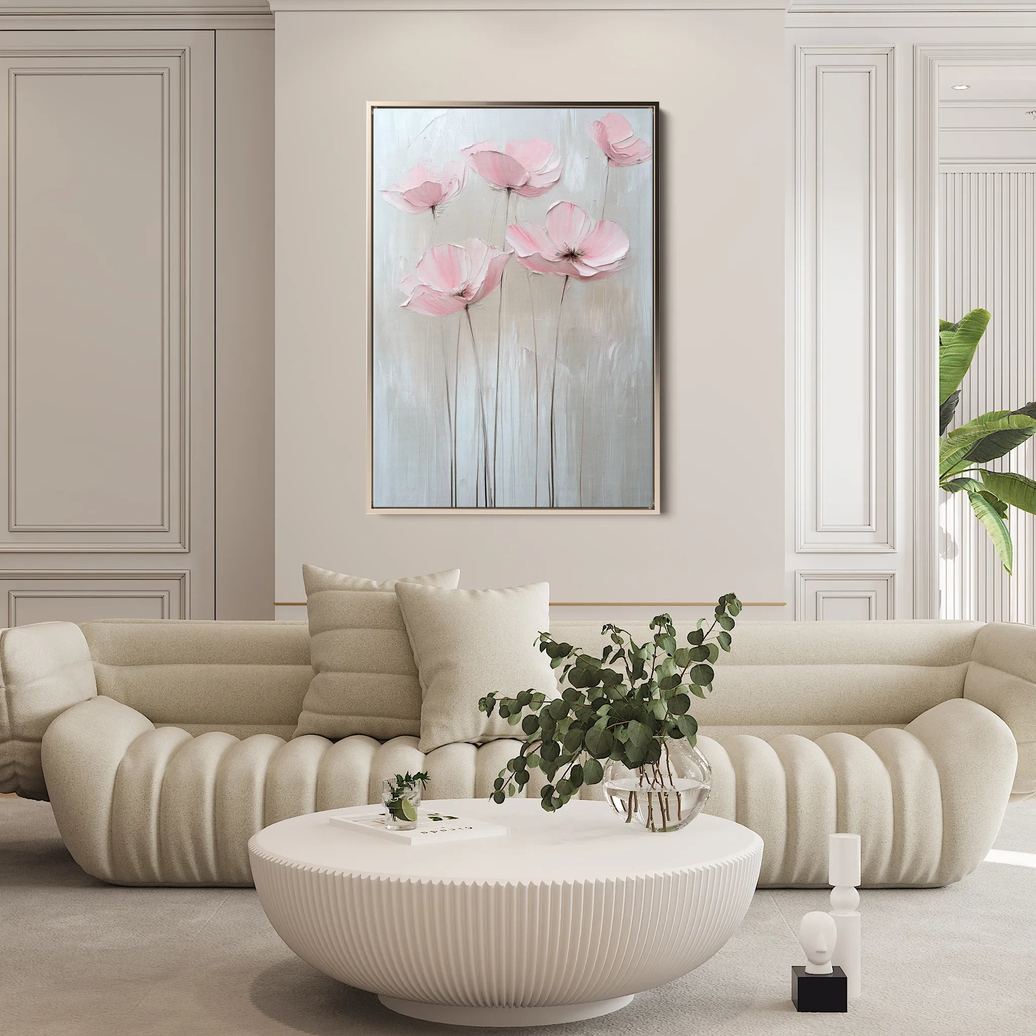 Floral 1422 Canvas Art 18" x 24" / 45 x 60 cm / Black