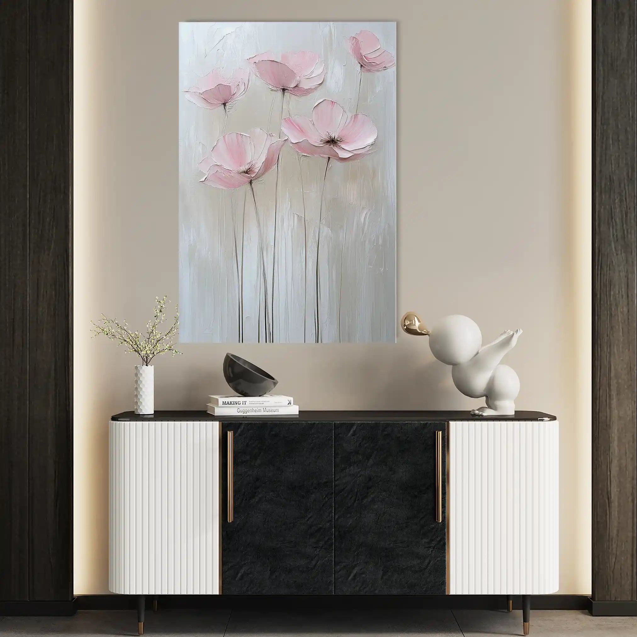 Floral 1422 Canvas Art 60 x 40 cm / Black