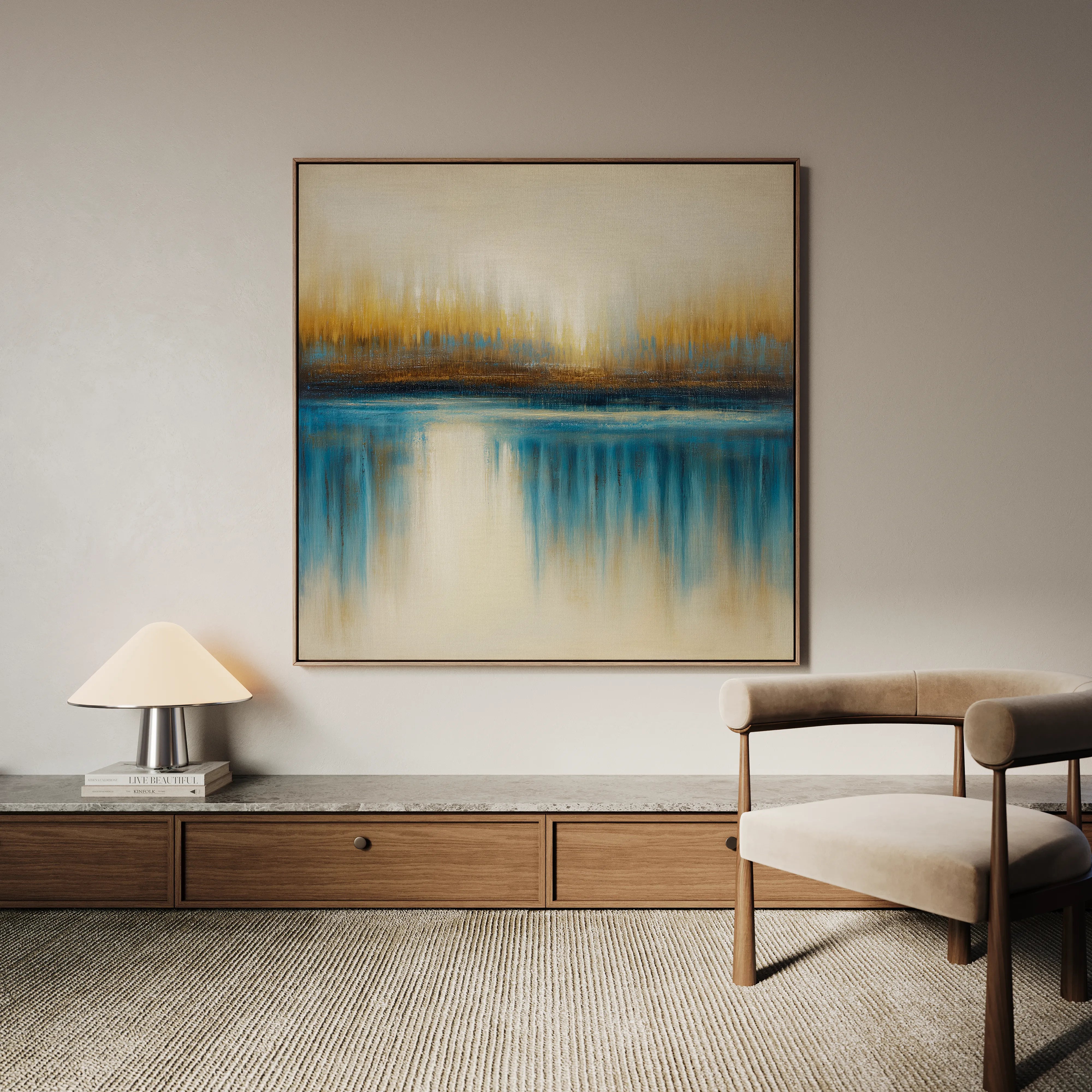 Abstract 1423 Canvas Art 16" x 16" / 40 x 40 cm / Black