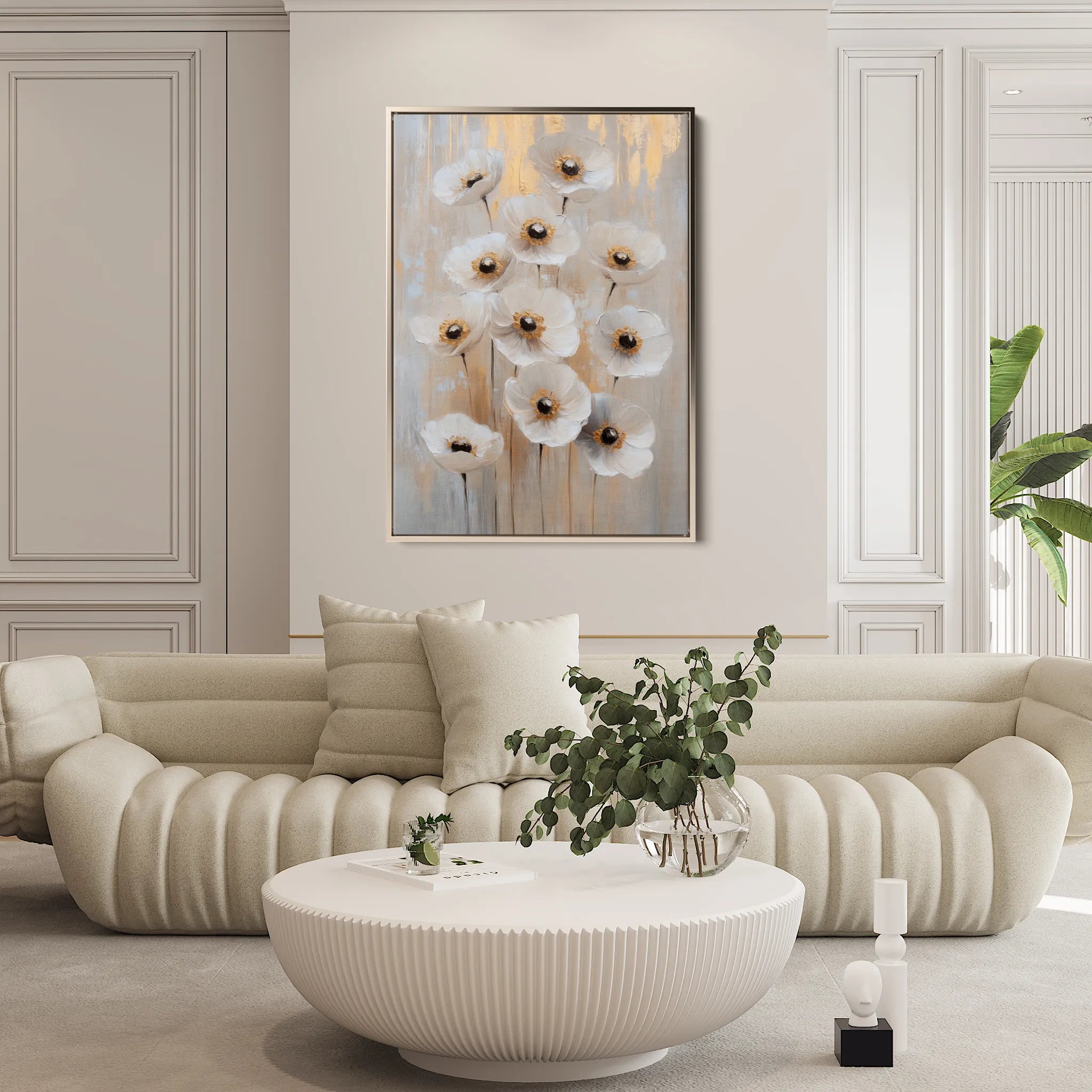 Floral 1423 Canvas Art 18" x 24" / 45 x 60 cm / Black