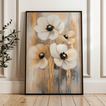 Floral 1424 Canvas Art 18" x 24" / 45 x 60 cm / Black