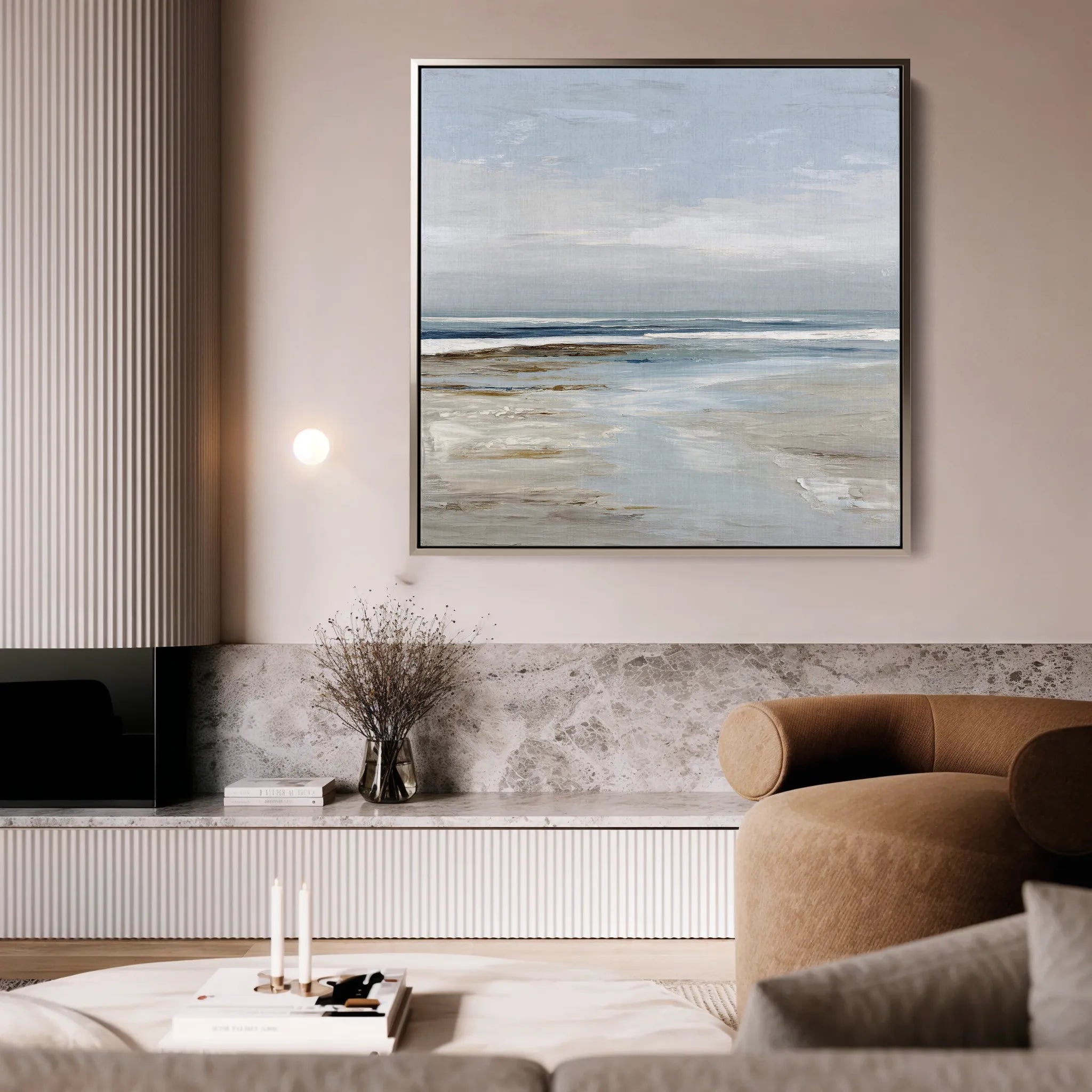Abstract 1425 Canvas Art 16" x 16" / 40 x 40 cm / Black