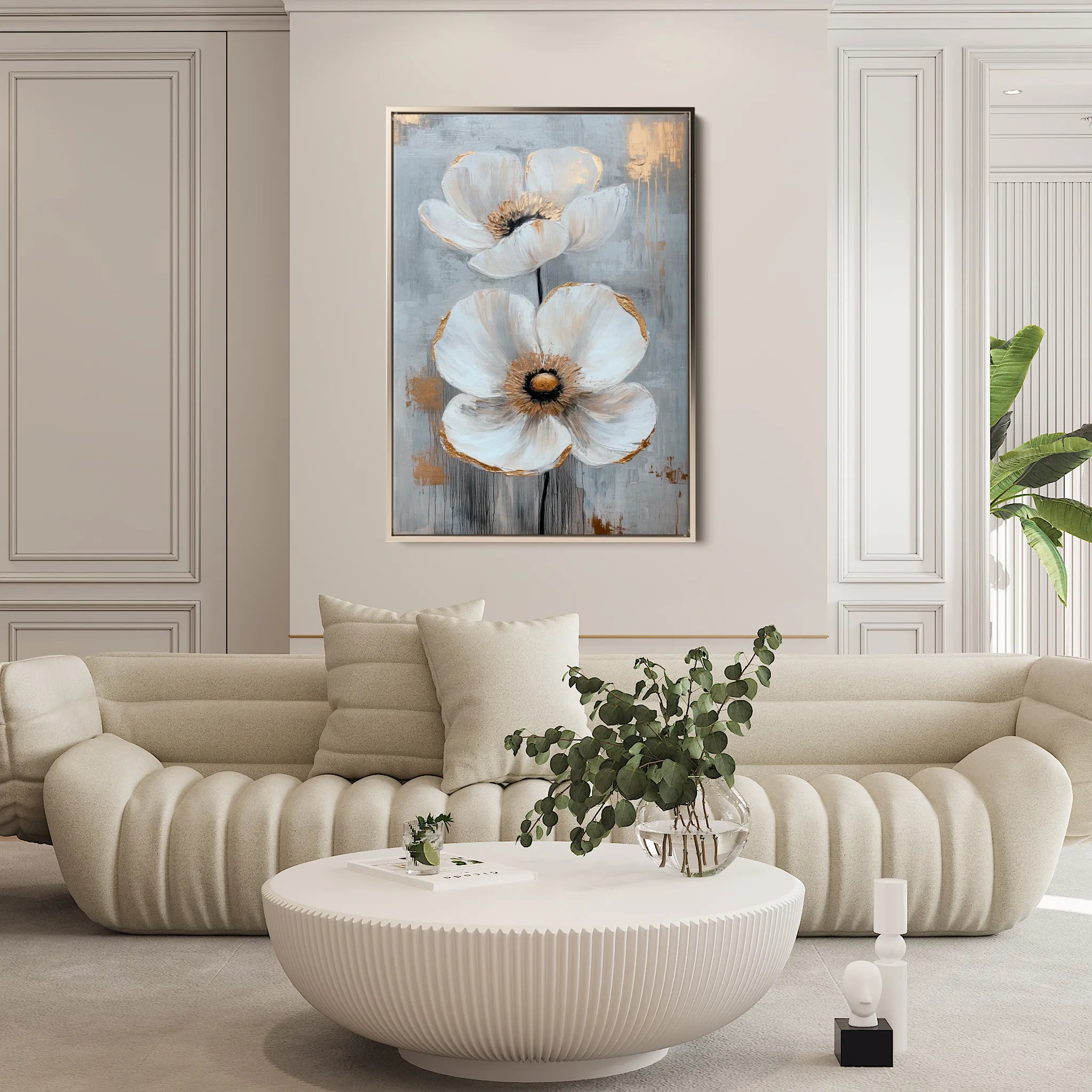 Floral 1425 Canvas Art 18" x 24" / 45 x 60 cm / Black