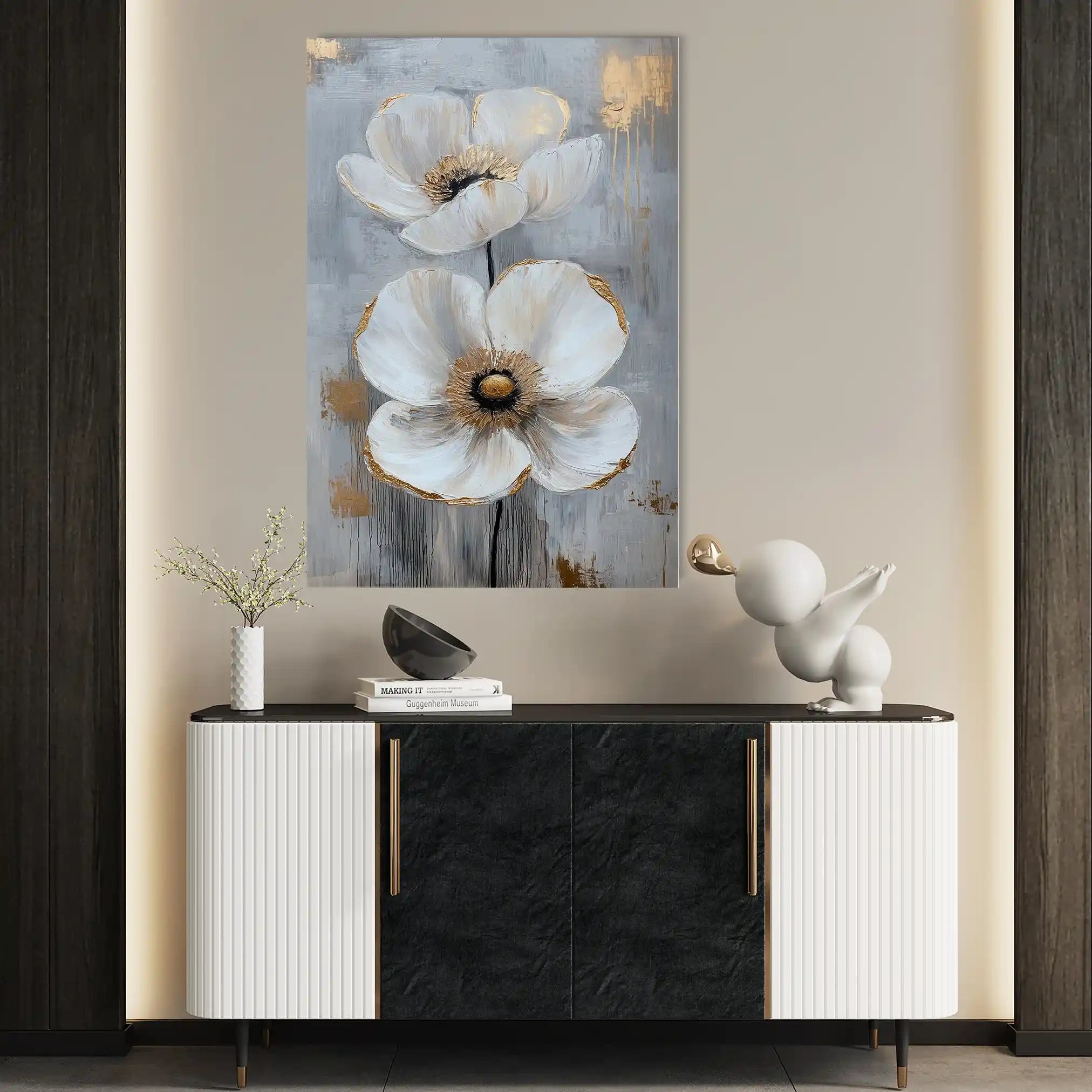 Floral 1425 Canvas Art 60 x 40 cm / Black