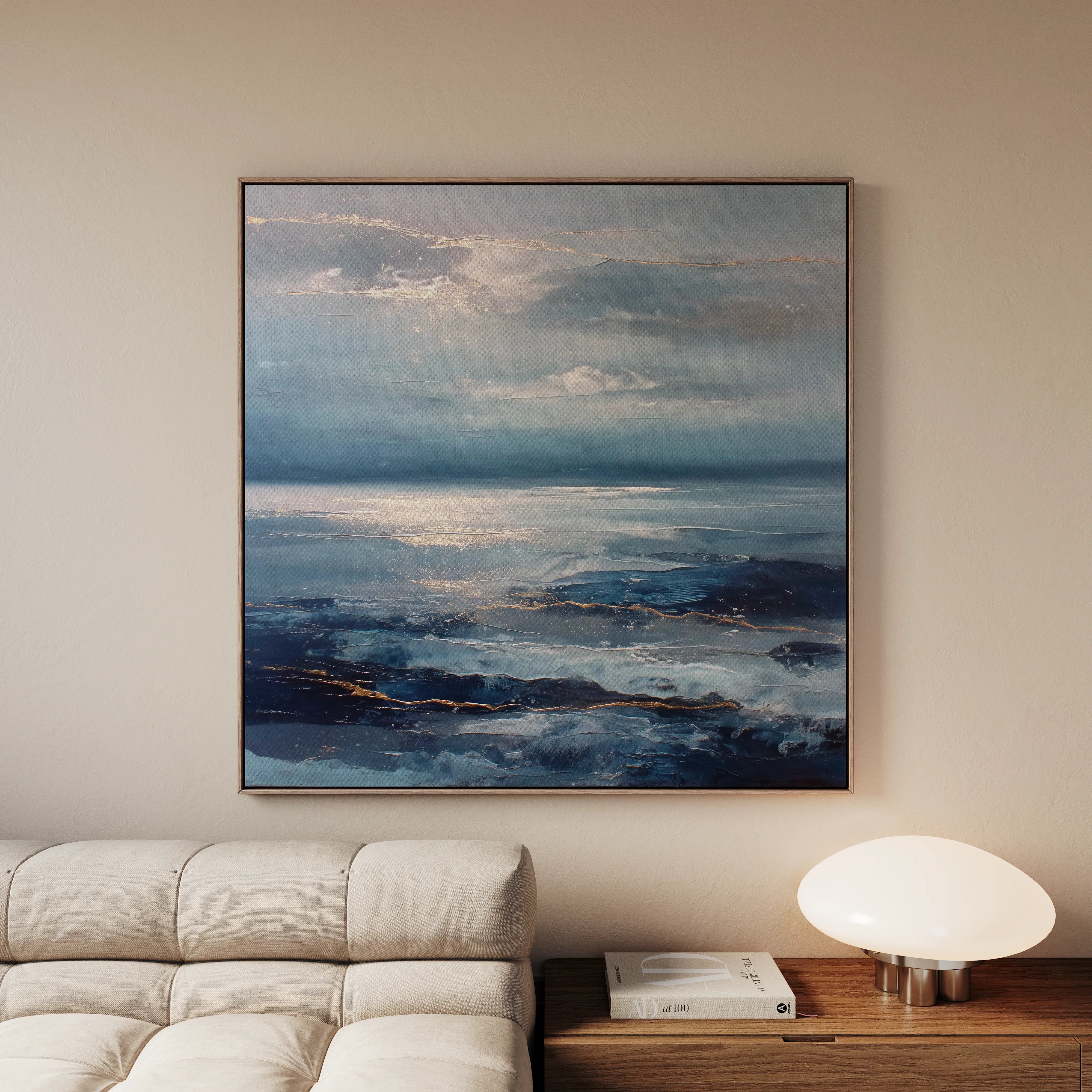 Abstract 1427 Canvas Art 16" x 16" / 40 x 40 cm / Black