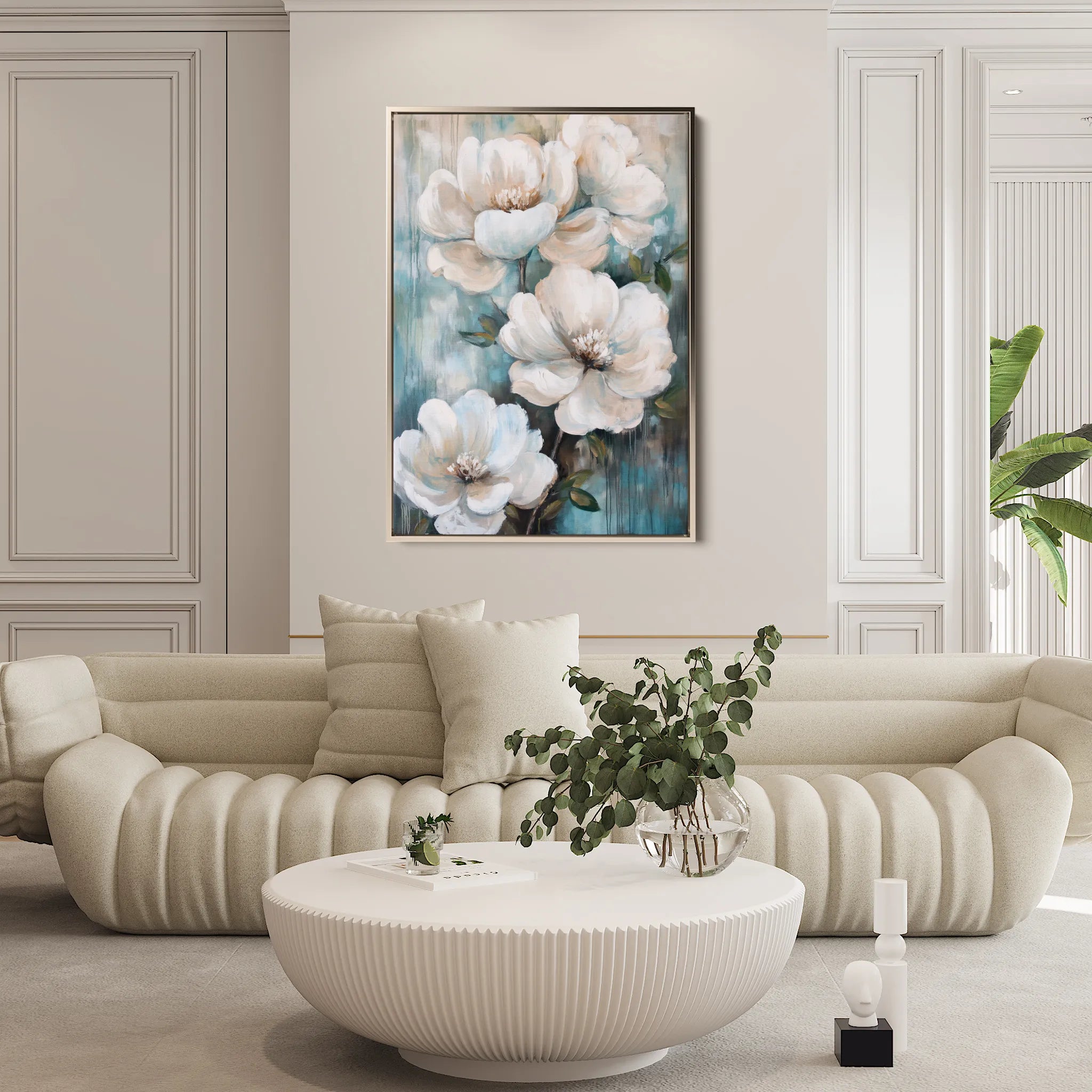Floral 1427 Canvas Art 18" x 24" / 45 x 60 cm / Black