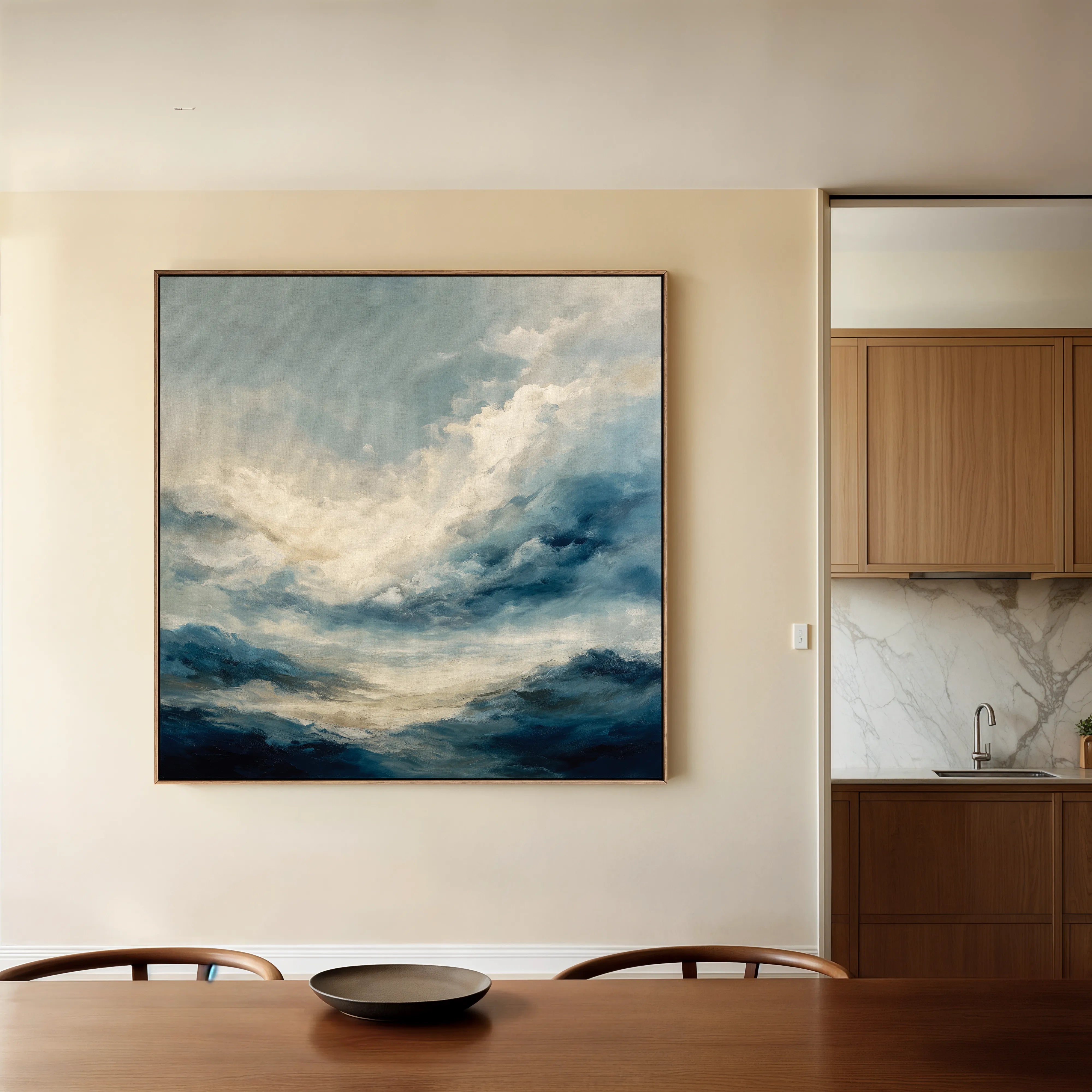 Abstract 1428 Canvas Art 16" x 16" / 40 x 40 cm / Black