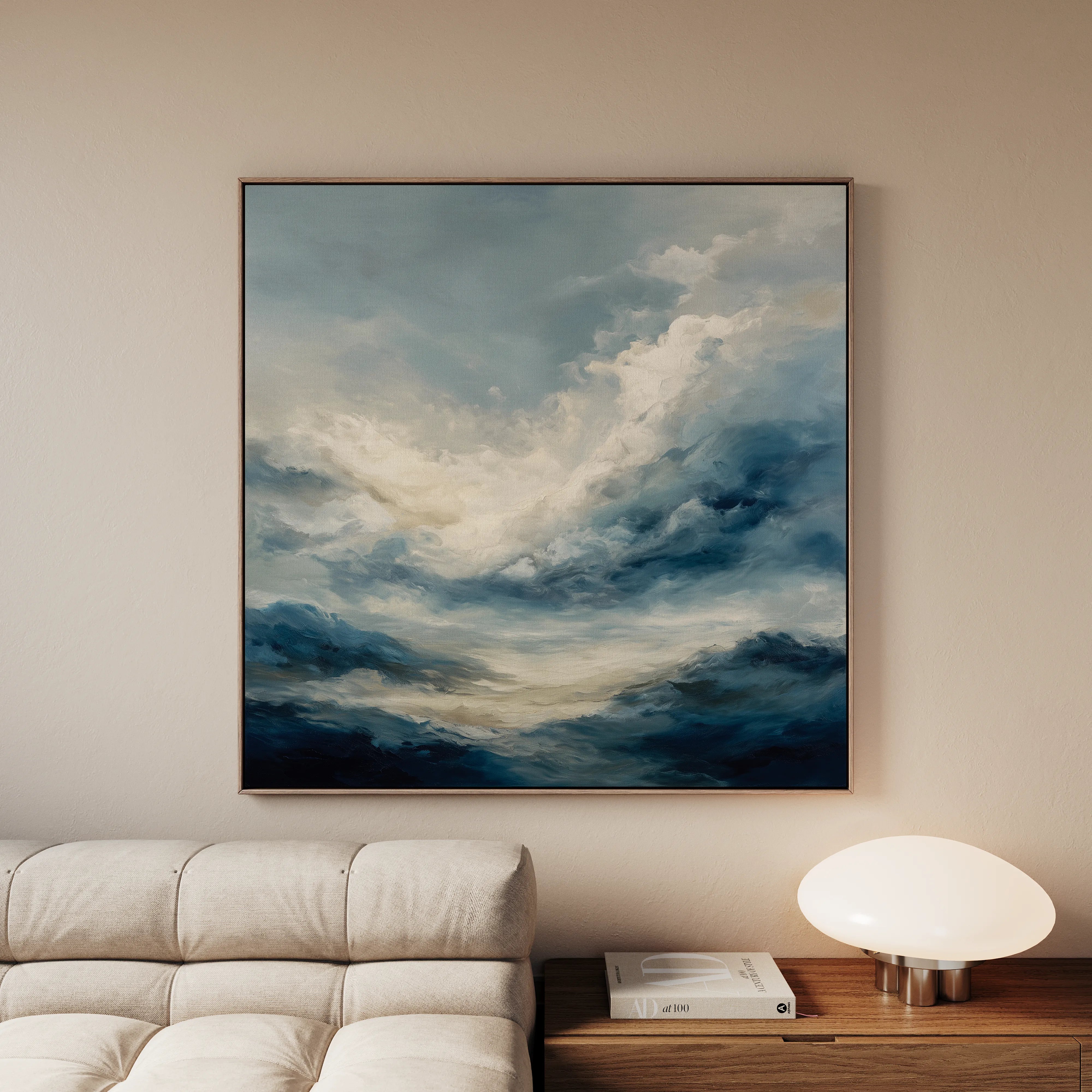 Abstract 1428 Canvas Art 16" x 16" / 40 x 40 cm / Black