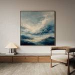 Abstract 1428 Canvas Art 16" x 16" / 40 x 40 cm / Black