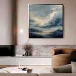 Abstract 1428 Canvas Art 16" x 16" / 40 x 40 cm / Black