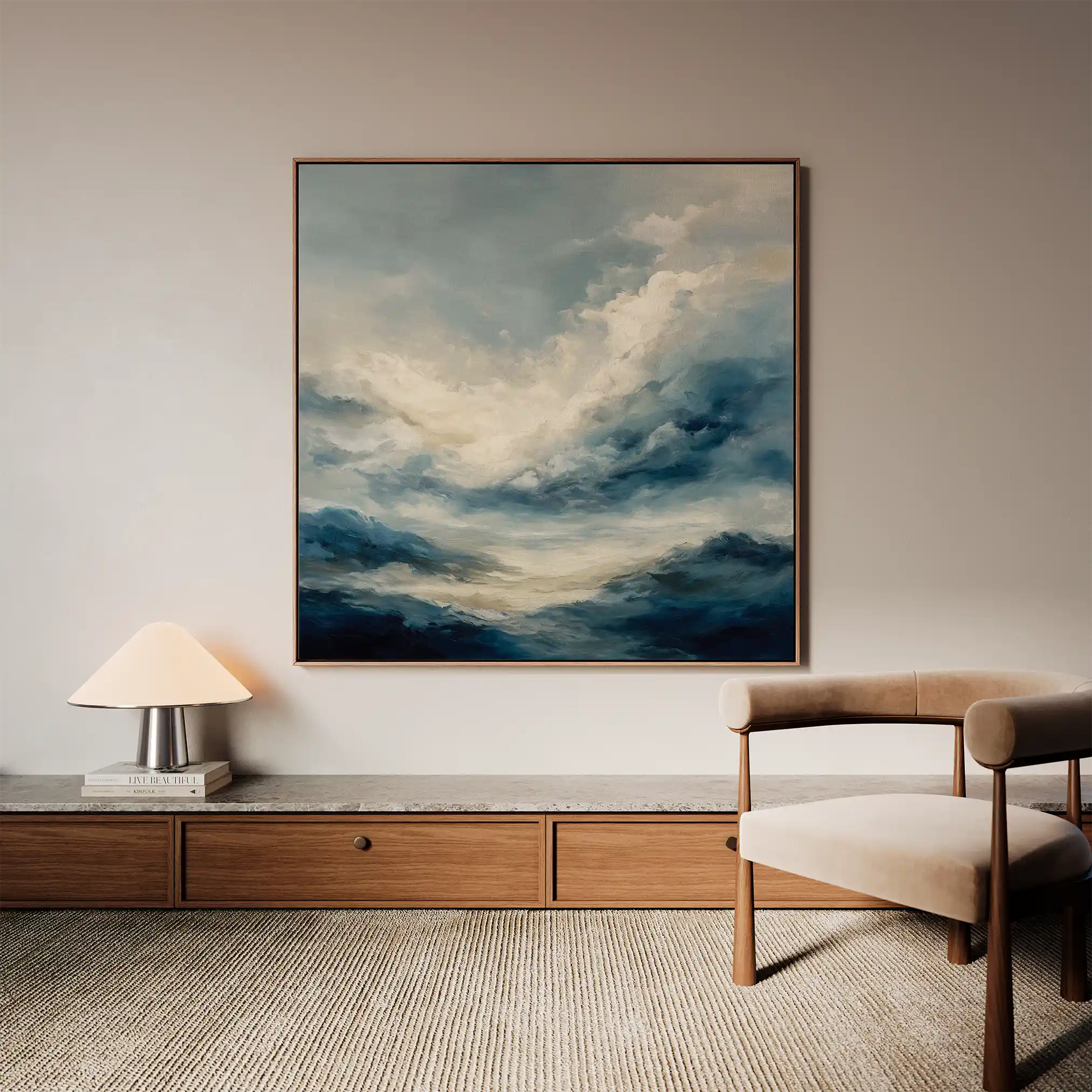 Abstract 1428 Canvas Art 60 x 60 cm / Black