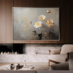 Floral 143 Canvas Art 18" x 24" / 45 x 60 cm / Black