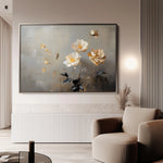 Floral 143 Canvas Art 18" x 24" / 45 x 60 cm / Black