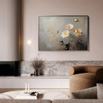 Floral 143 Canvas Art 18" x 24" / 45 x 60 cm / Black