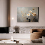 Floral 143 Canvas Art 18" x 24" / 45 x 60 cm / Black