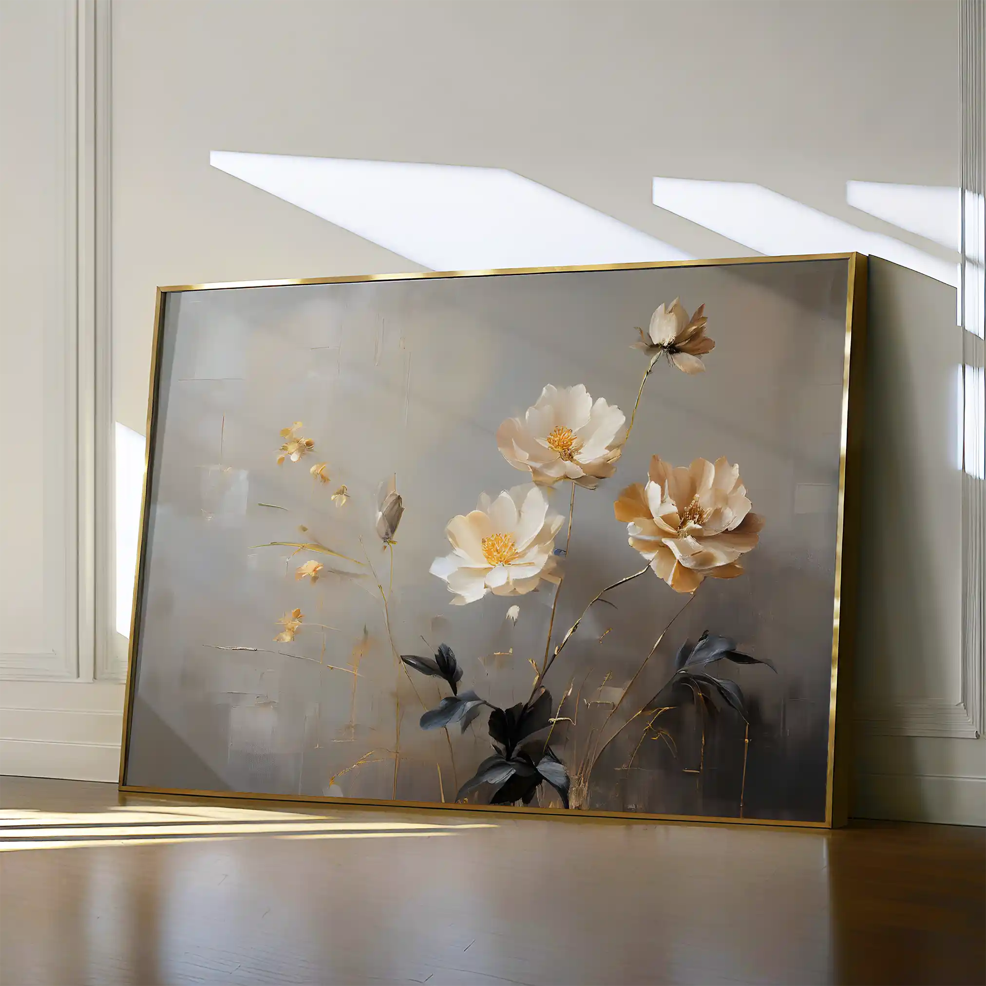 Floral 143 Canvas Art 60 x 40 cm / Black