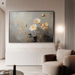 Floral 143 Canvas Art 60 x 40 cm / Black